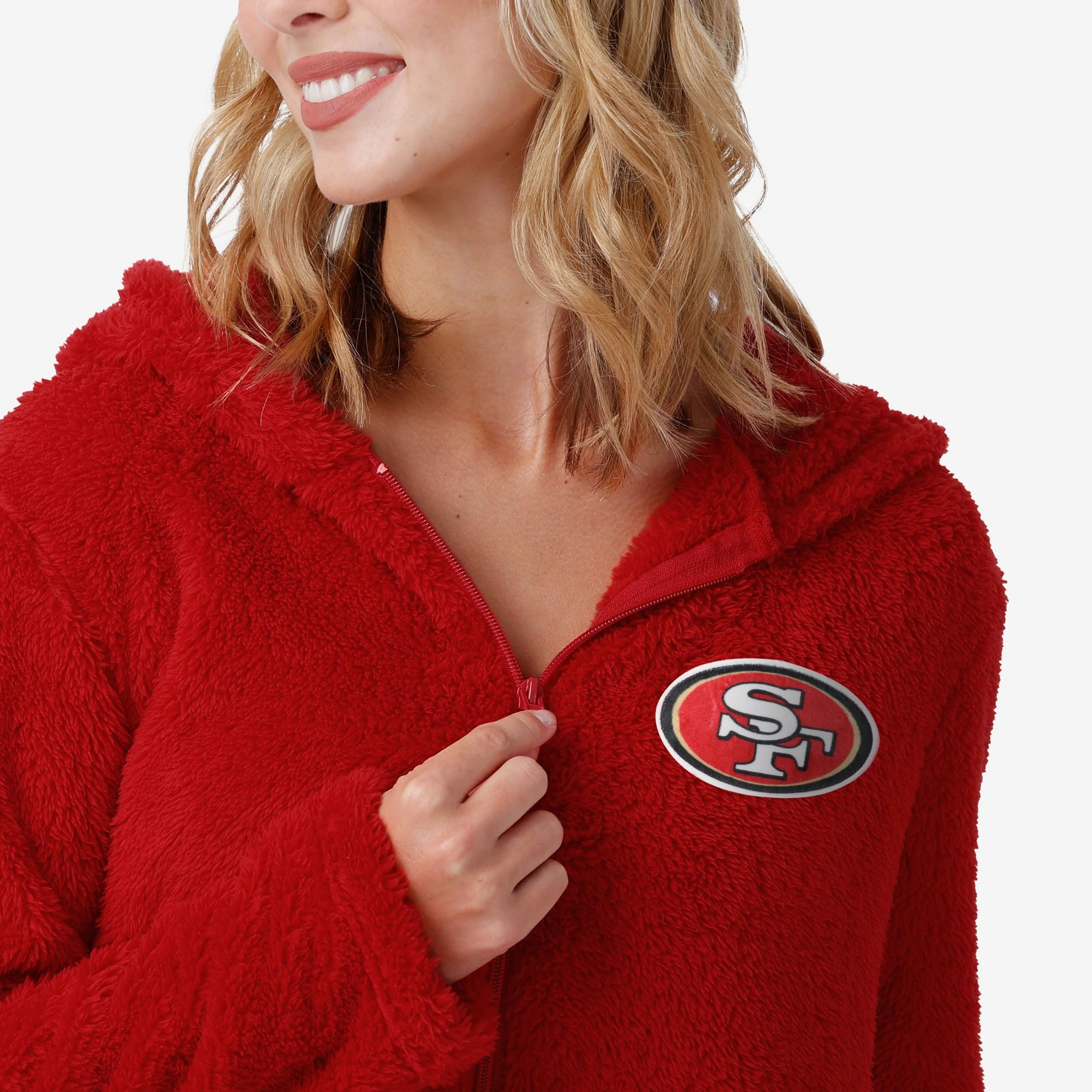 San Francisco 49ers Womens Short Cozy One Piece Pajamas - Image 3