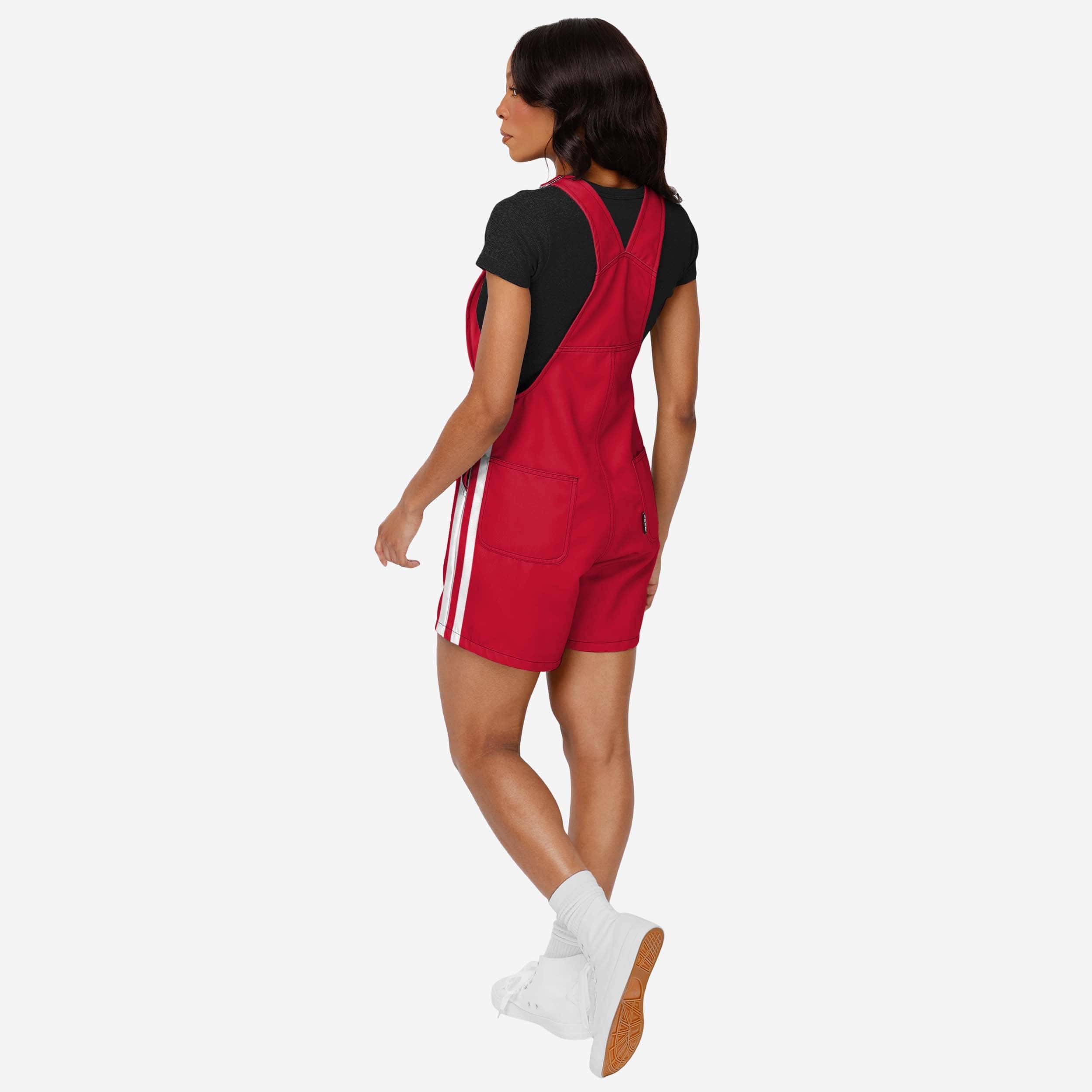 San Francisco 49ers Womens Team Stripe Bib Shortalls - Image 2