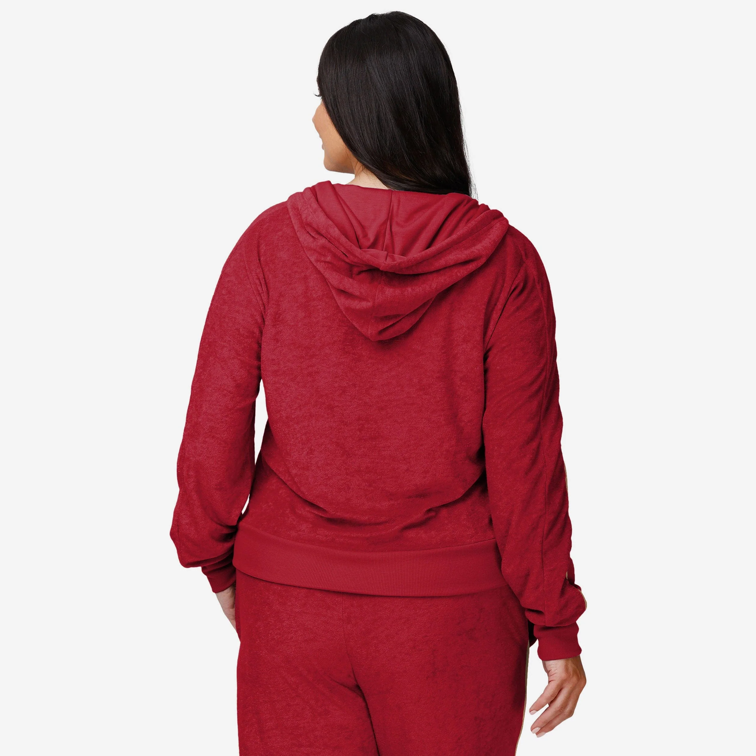 San Francisco 49ers Womens Terry Knit Zip Up Top - Image 2
