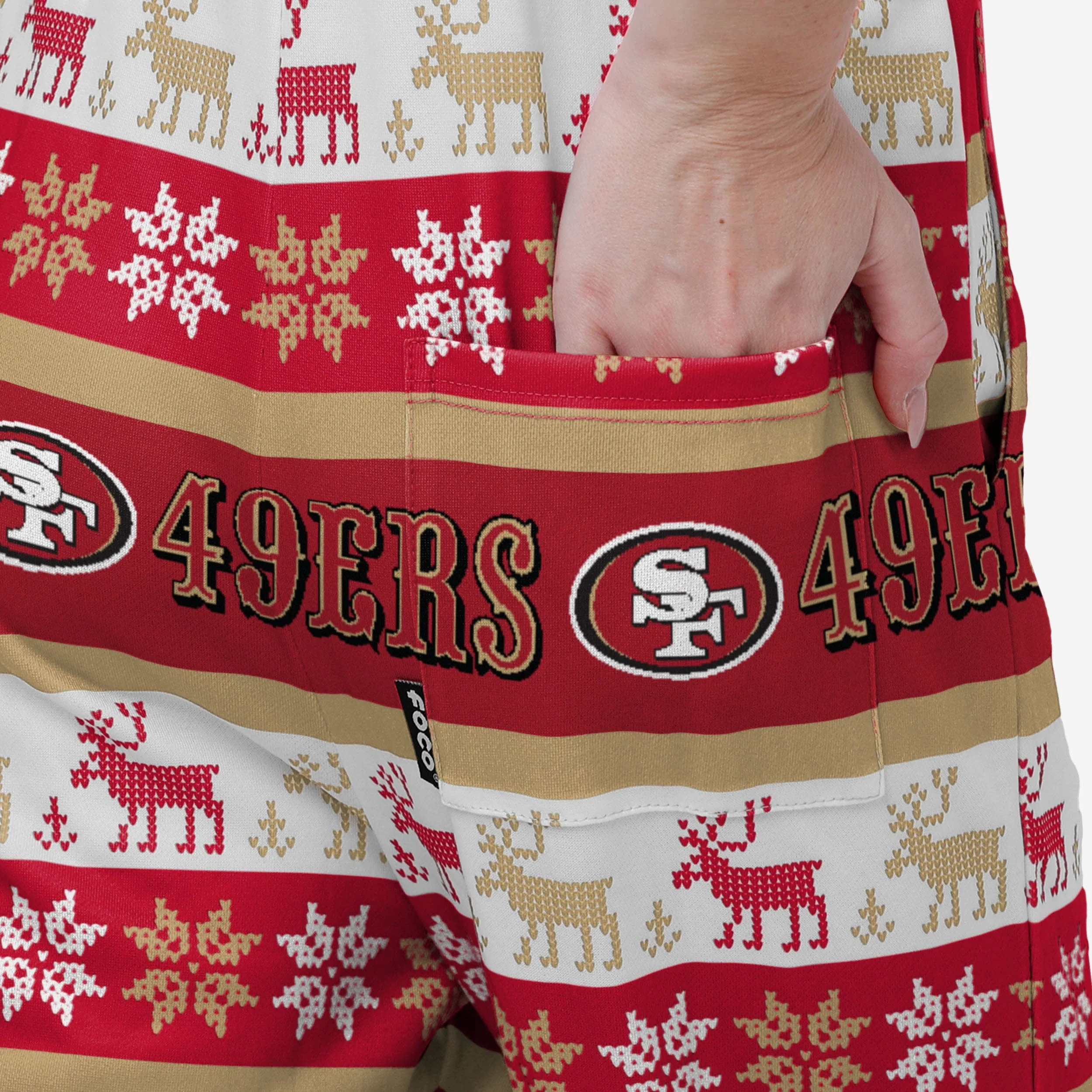 San Francisco 49ers Womens Ugly Home Gating Bib Overalls - Image 6
