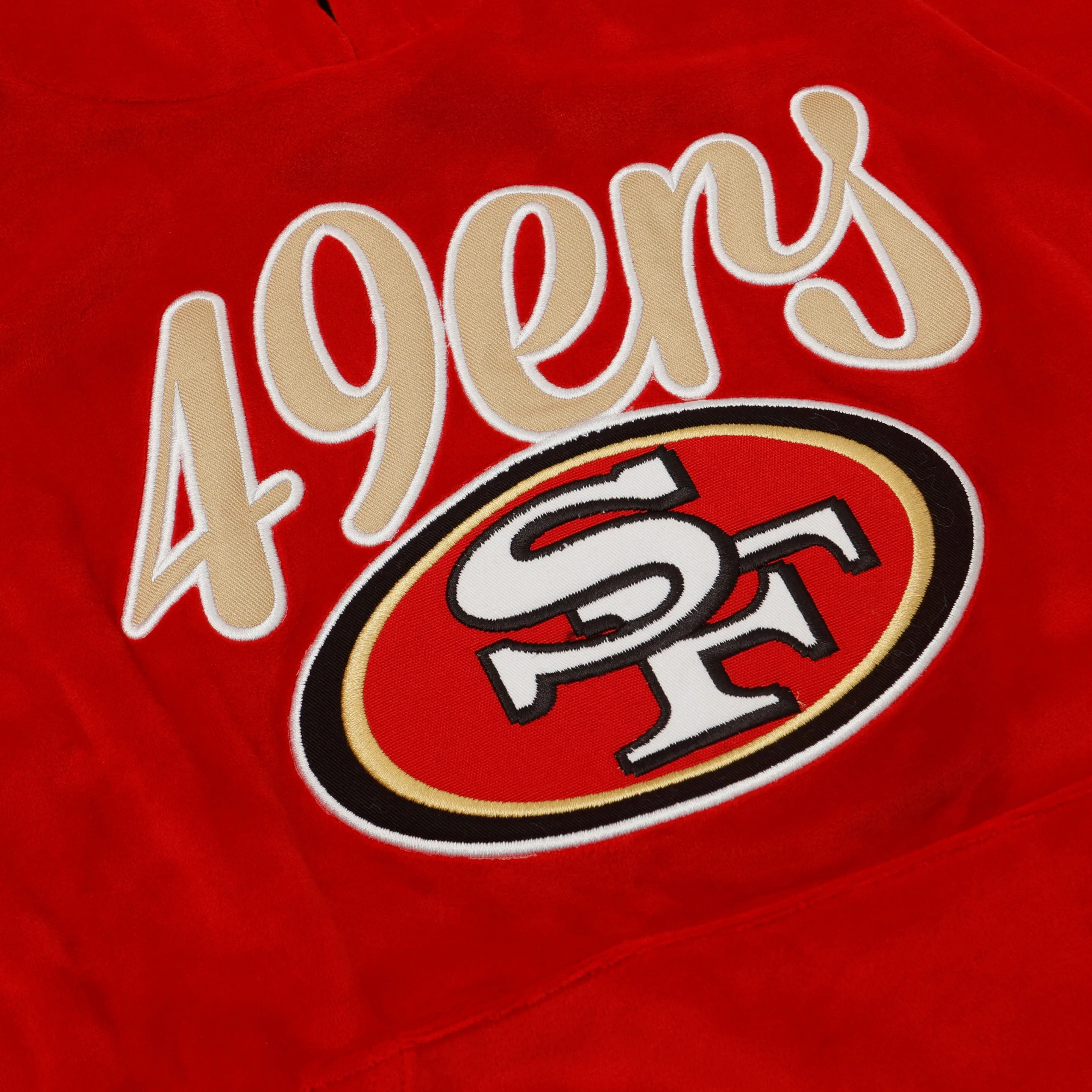 San Francisco 49ers Womens Velour Hooded Sweatshirt - Image 4