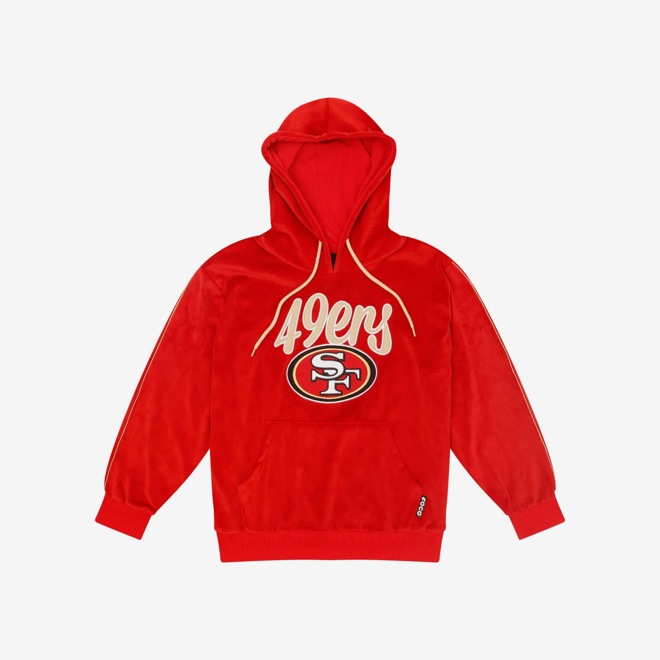 San Francisco 49ers Womens Velour Hooded Sweatshirt - Image 5