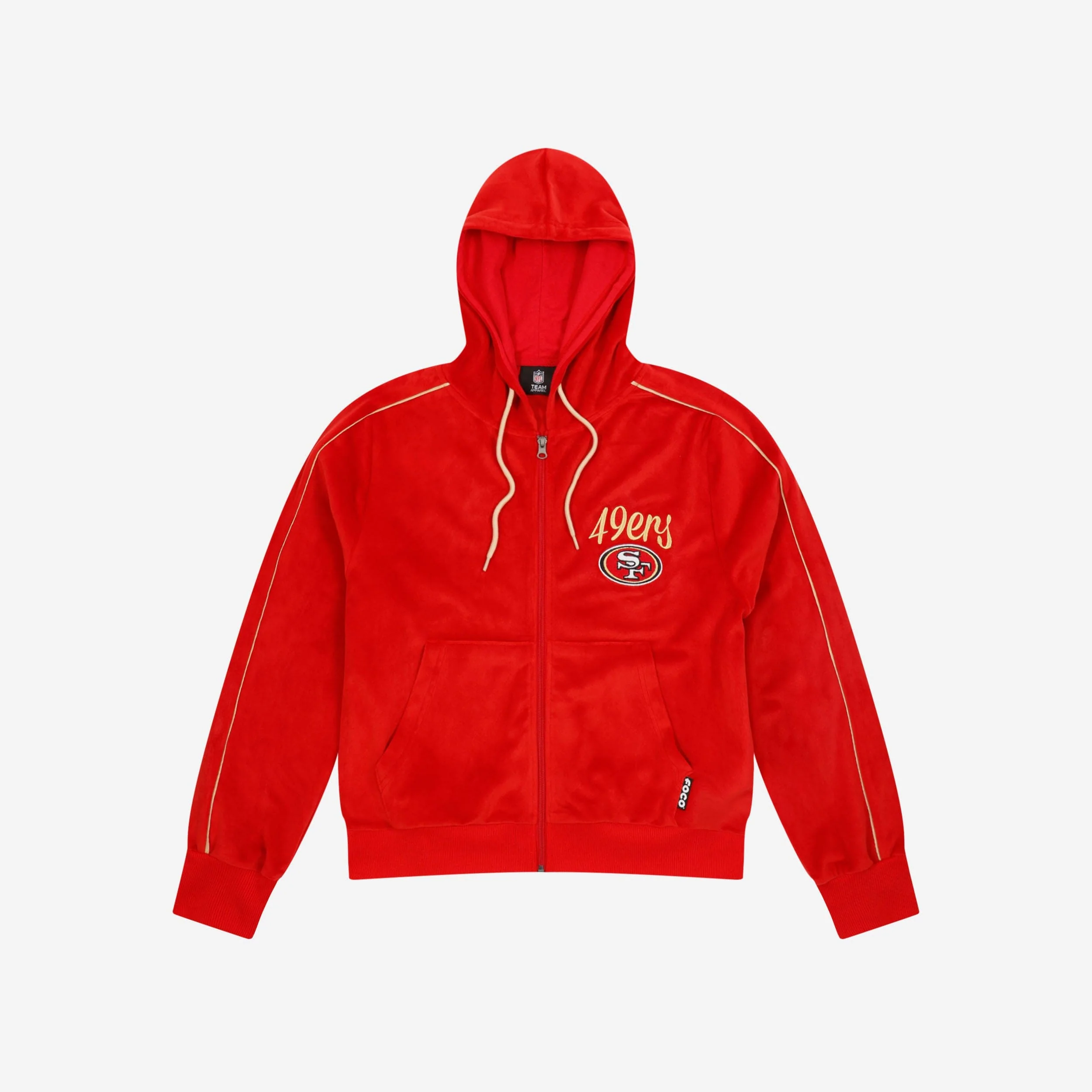 San Francisco 49ers Womens Velour Zip Up Top - Image 4