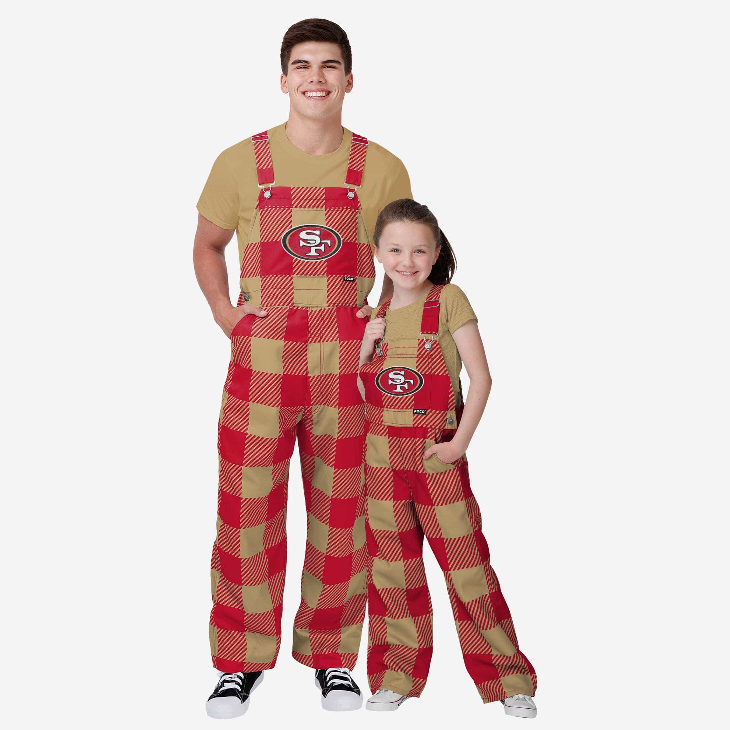San Francisco 49ers Youth Plaid Bib Overalls - Image 3
