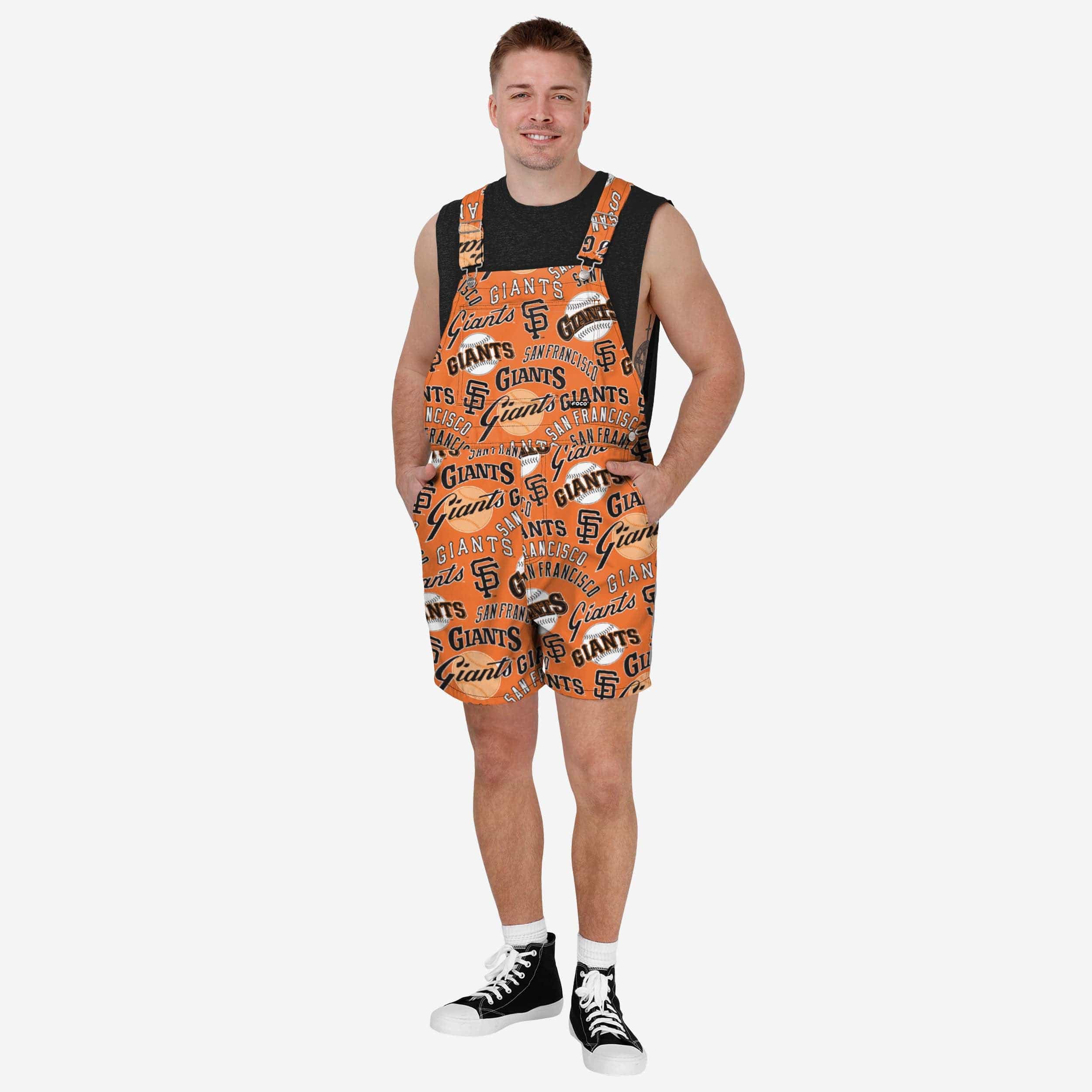 San Francisco Giants Mens Historic Print Bib Shortalls