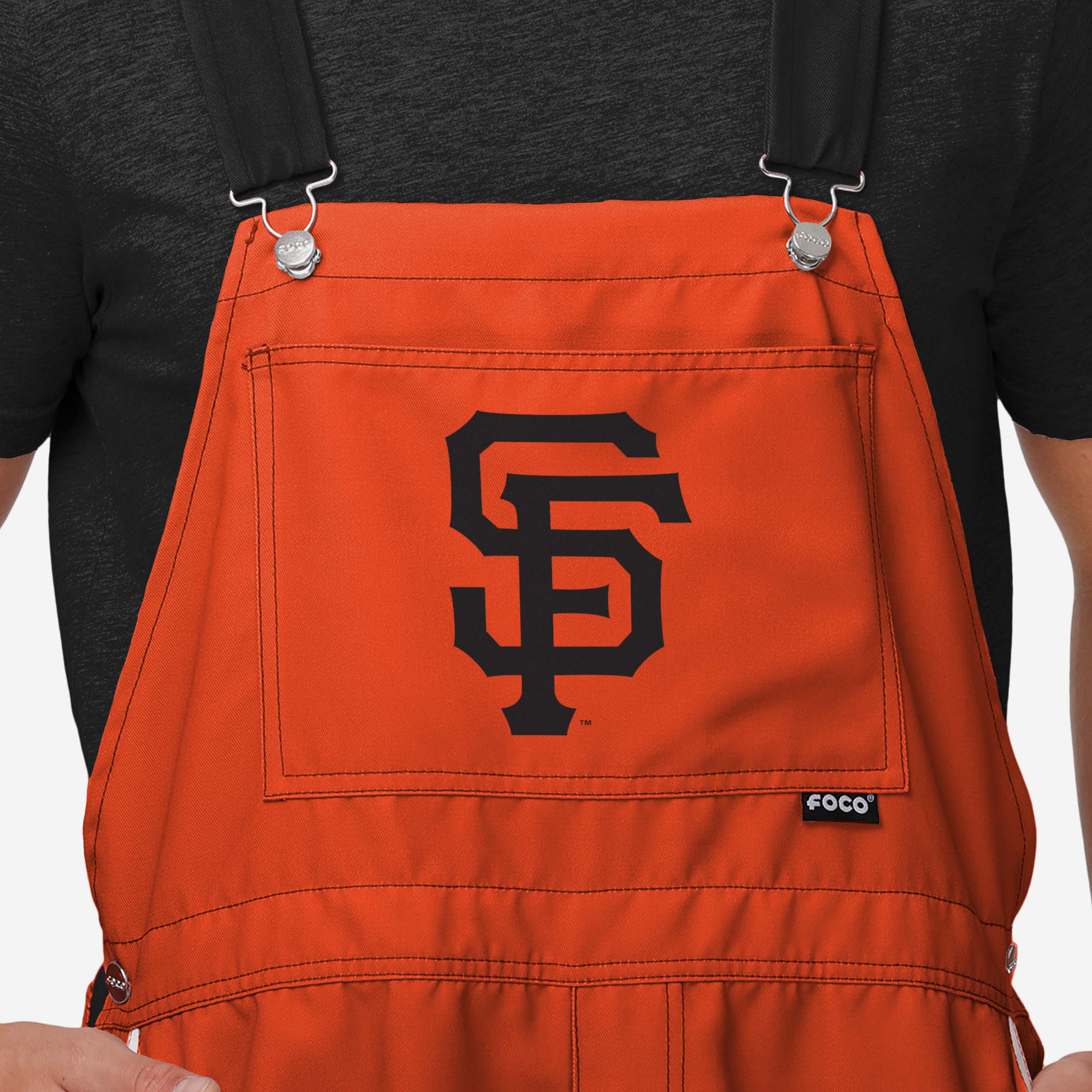 San Francisco Giants Mens Team Stripe Bib Shortalls - Image 3