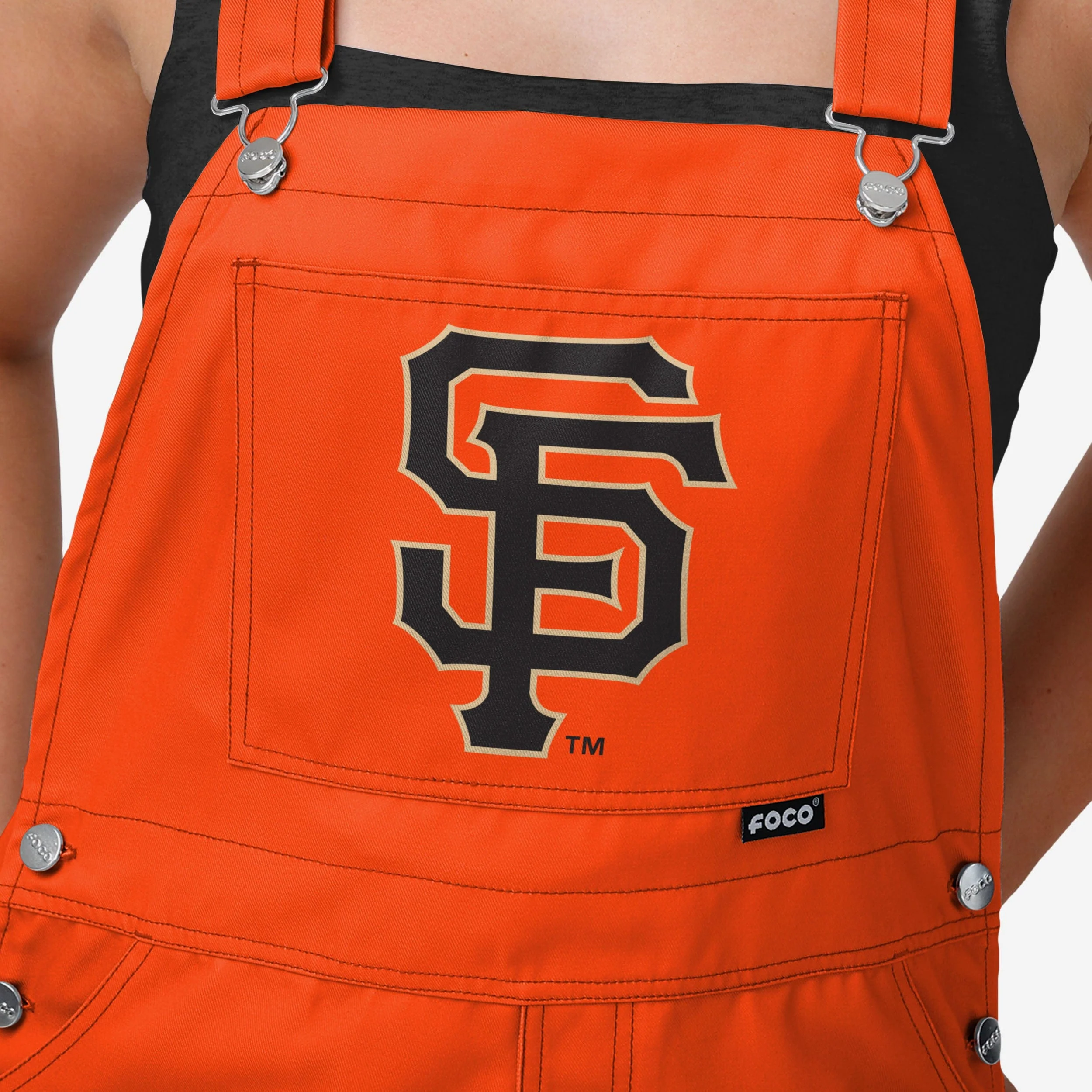 San Francisco Giants Womens Big Logo Bib Overalls - Image 4