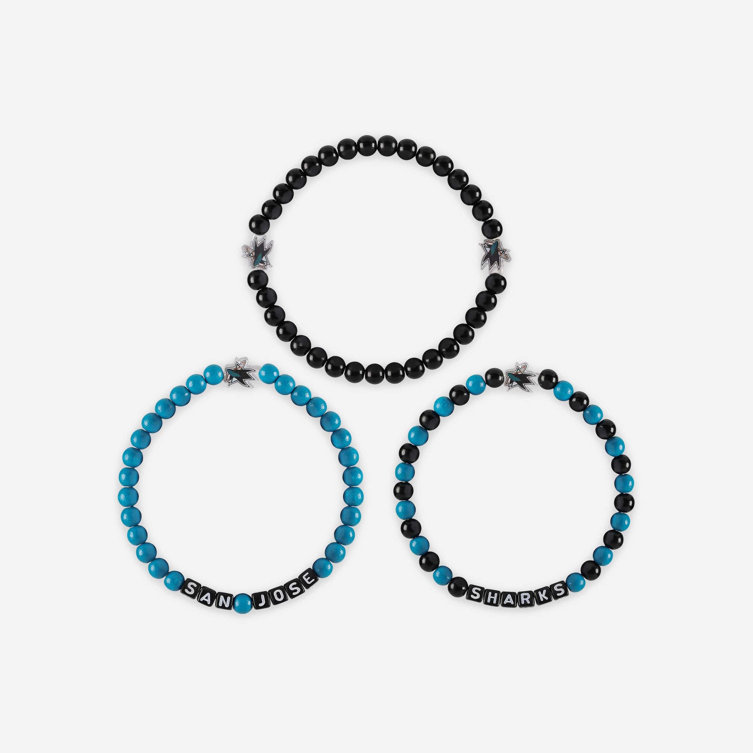 San Jose Sharks 3 Pack Beaded Friendship Bracelet - Image 3