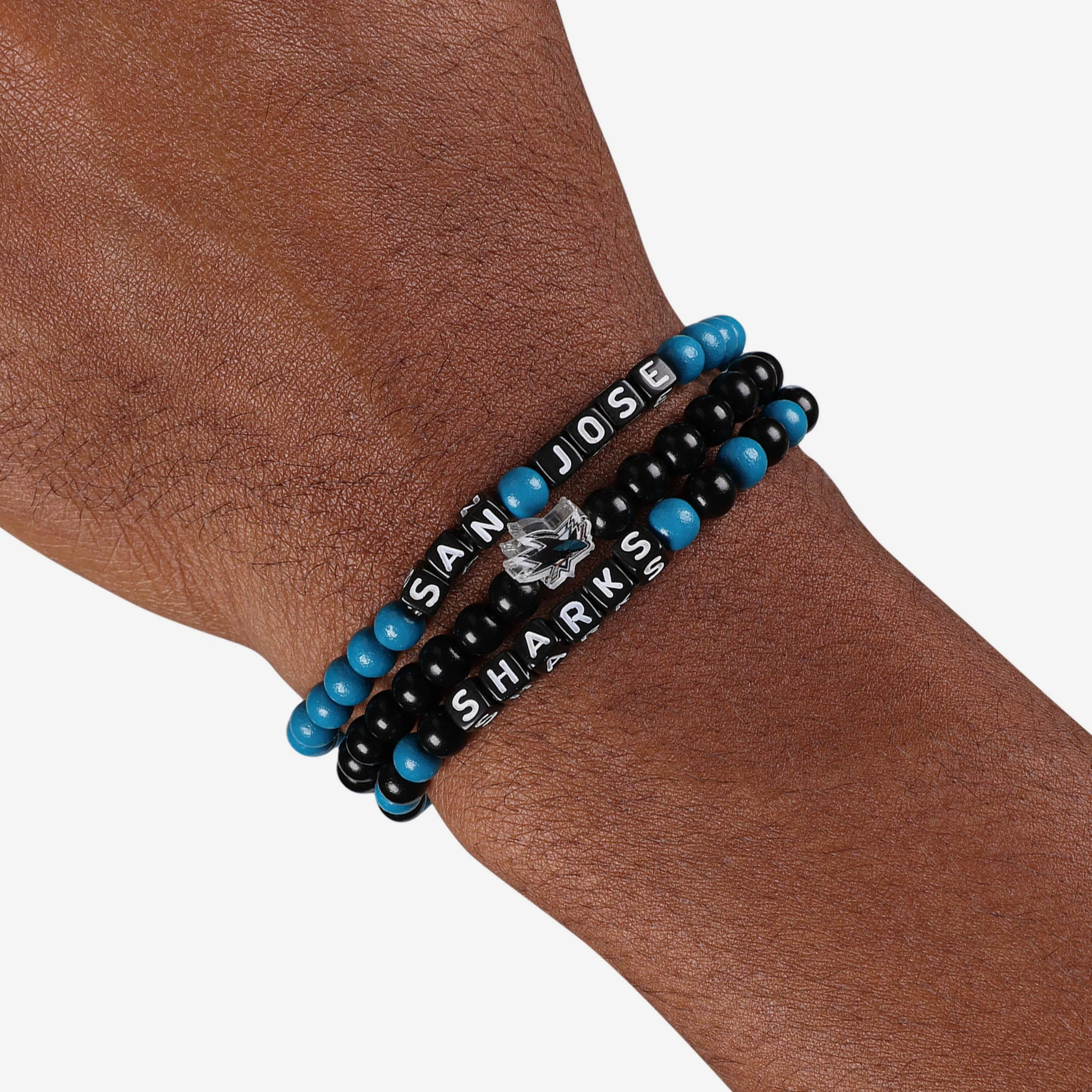San Jose Sharks 3 Pack Beaded Friendship Bracelet - Image 4