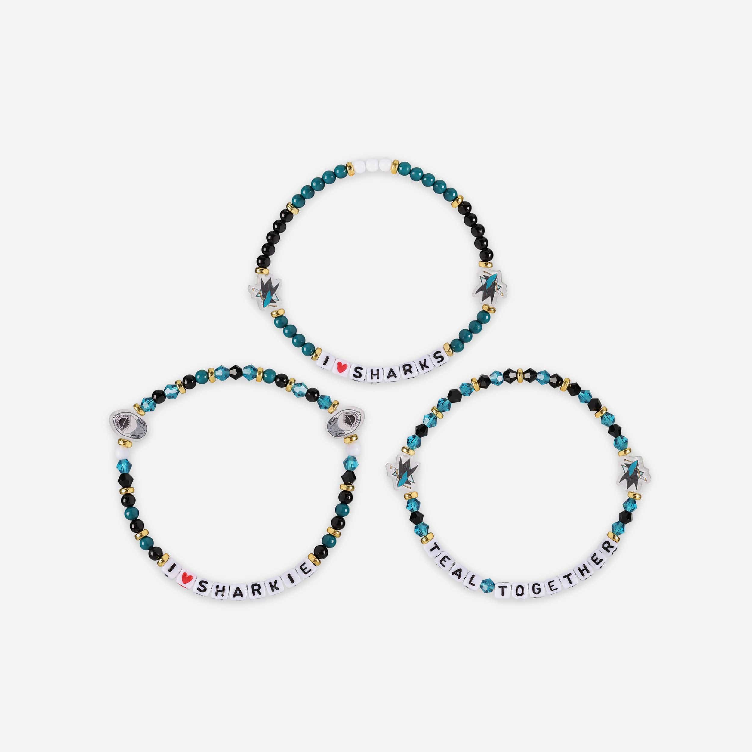 San Jose Sharks 3 Pack Friendship Bracelet - Image 3