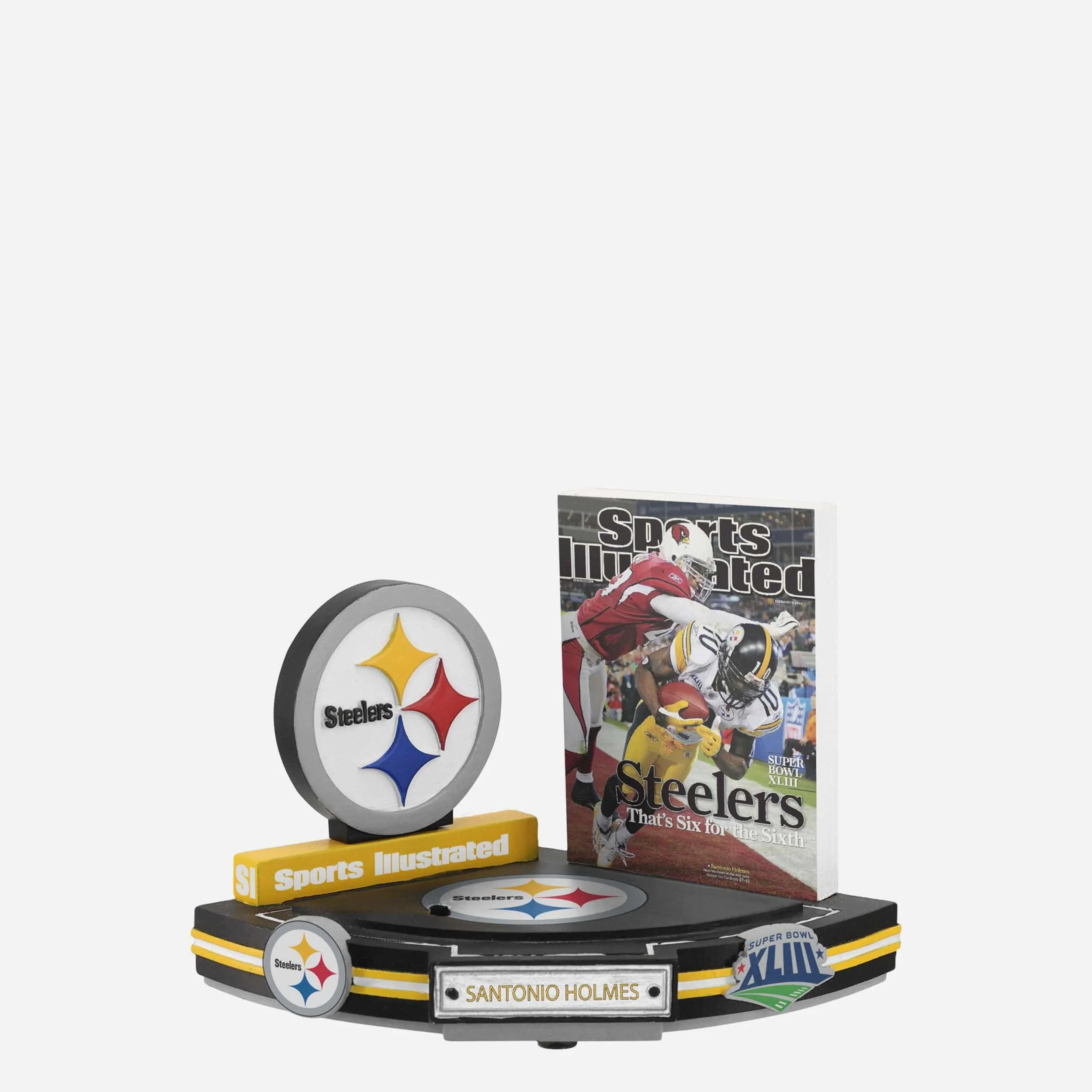 Santonio Holmes Pittsburgh Steelers Six For Sixth Super Bowl XLIII Sports Illustrated Cover Bobblehead - Image 4