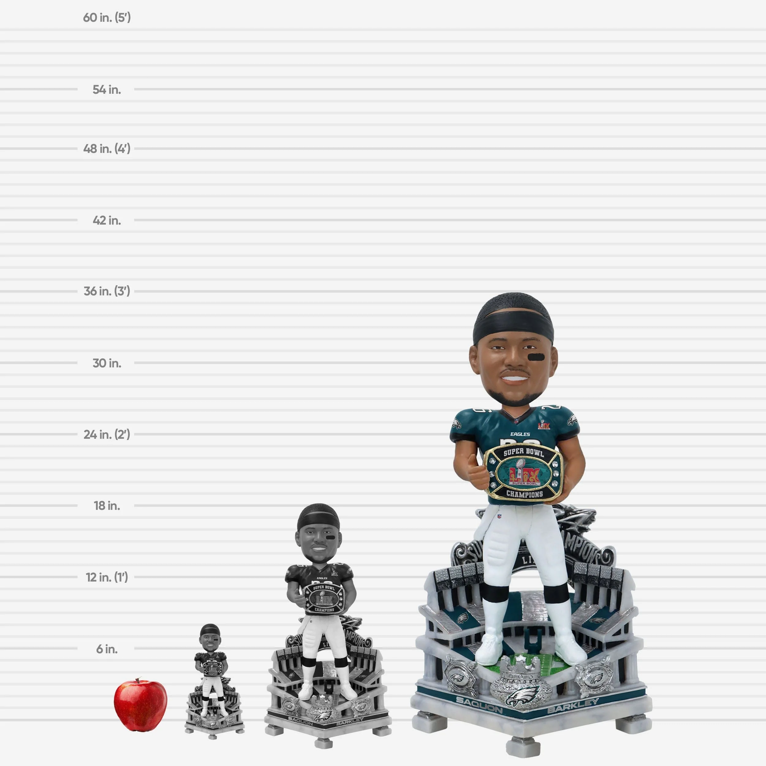 Saquon Barkley Philadelphia Eagles Super Bowl LIX Champions 3 Ft Bobblehead - Image 3