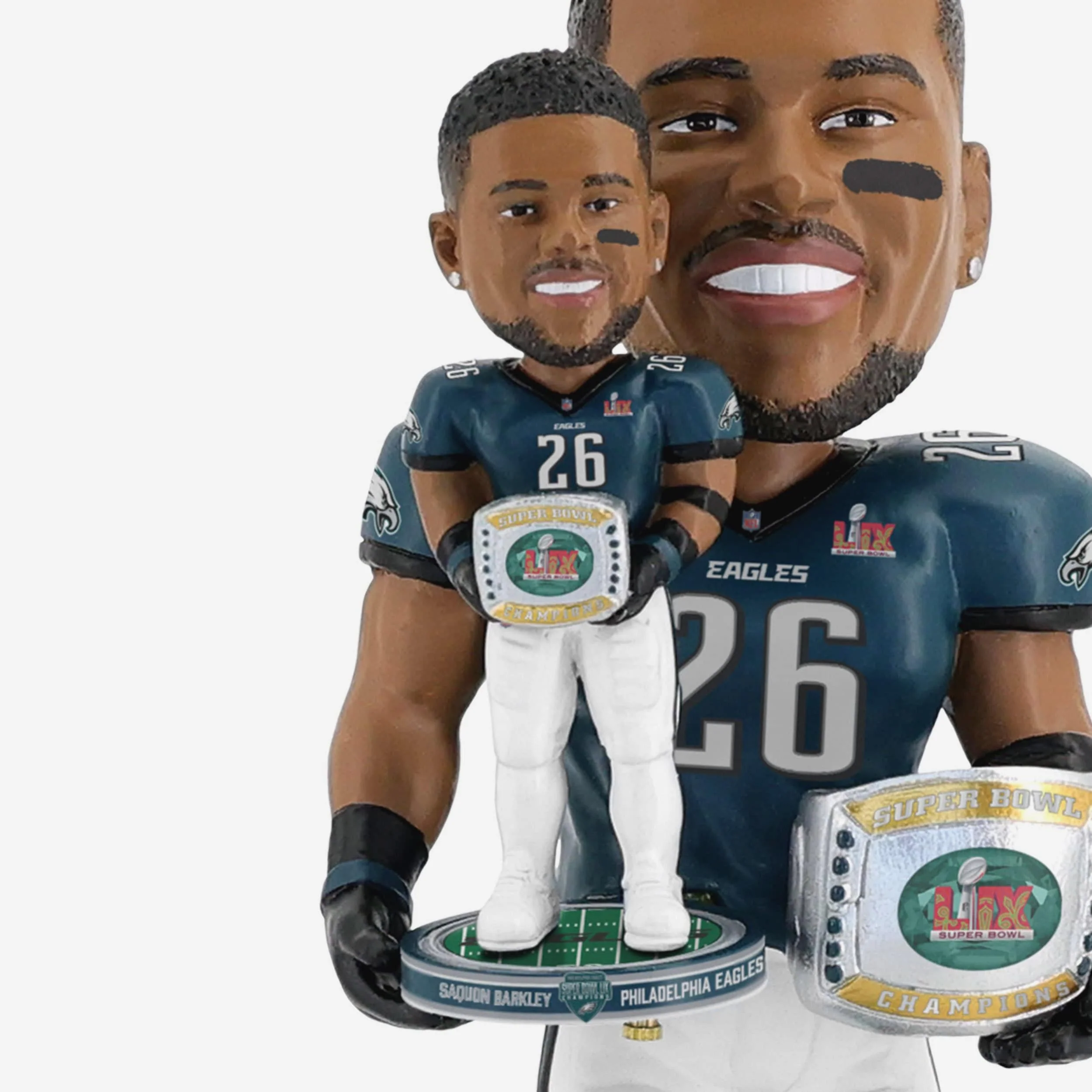 Saquon Barkley Philadelphia Eagles Super Bowl LIX Champions Bobble Dubblz Bobblehead - Image 4