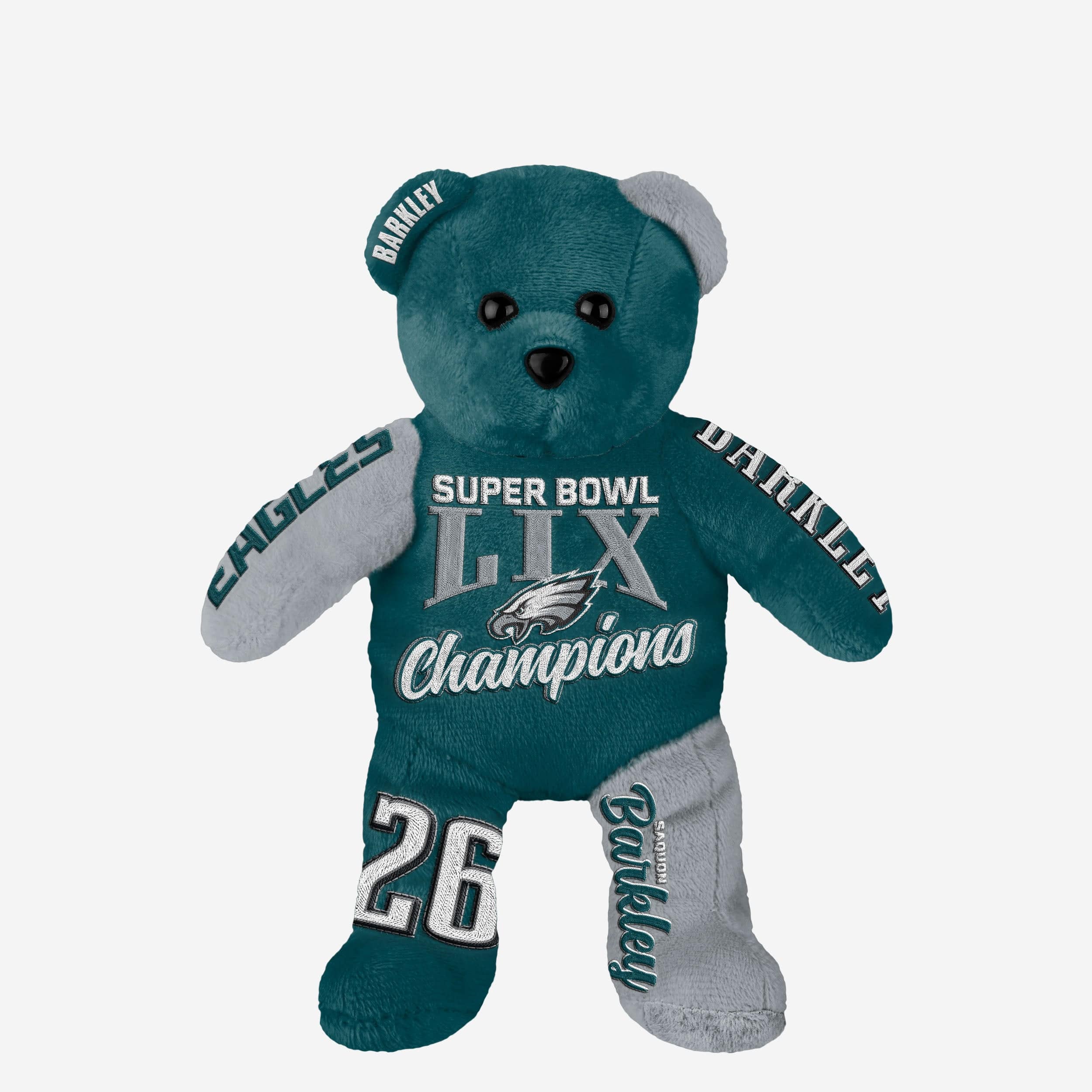 Saquon Barkley Philadelphia Eagles Super Bowl LIX Champions Team Beans Embroidered Player Bear