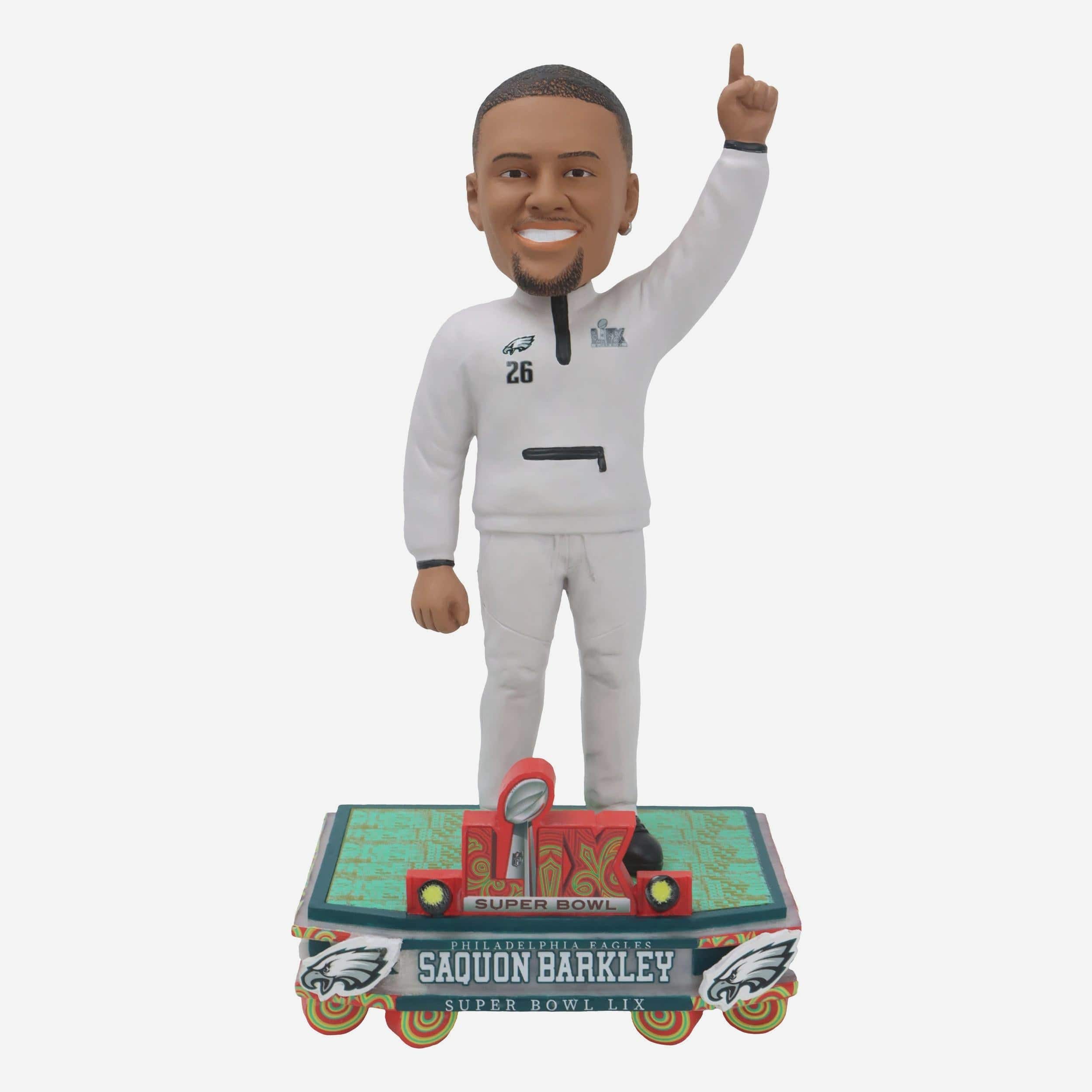 Saquon Barkley Philadelphia Eagles Super Bowl LIX Outfit Bobblehead