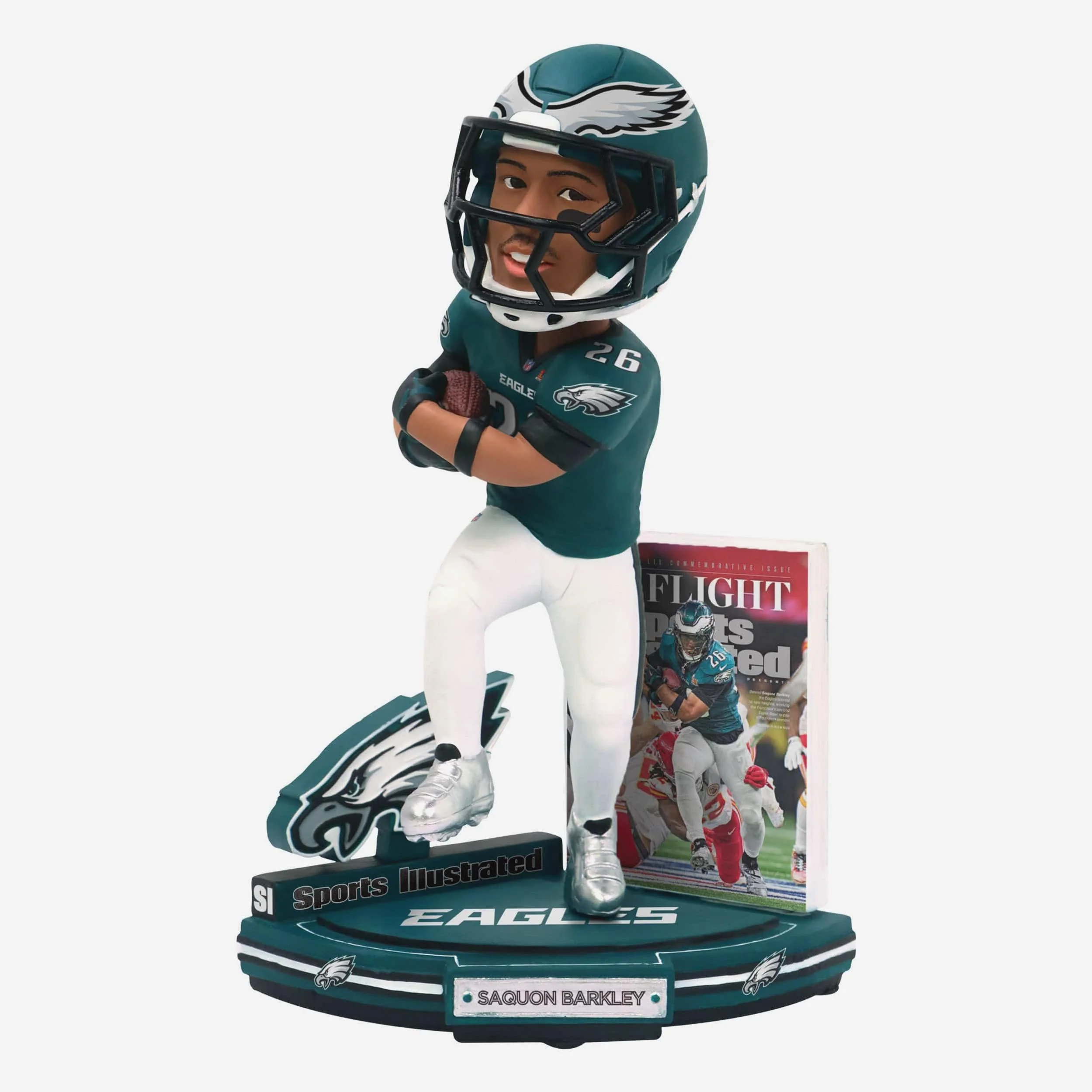 Saquon Barkley Philadelphia Eagles Taking Flight Super Bowl LIX Champions Sports Illustrated Cover Bobblehead