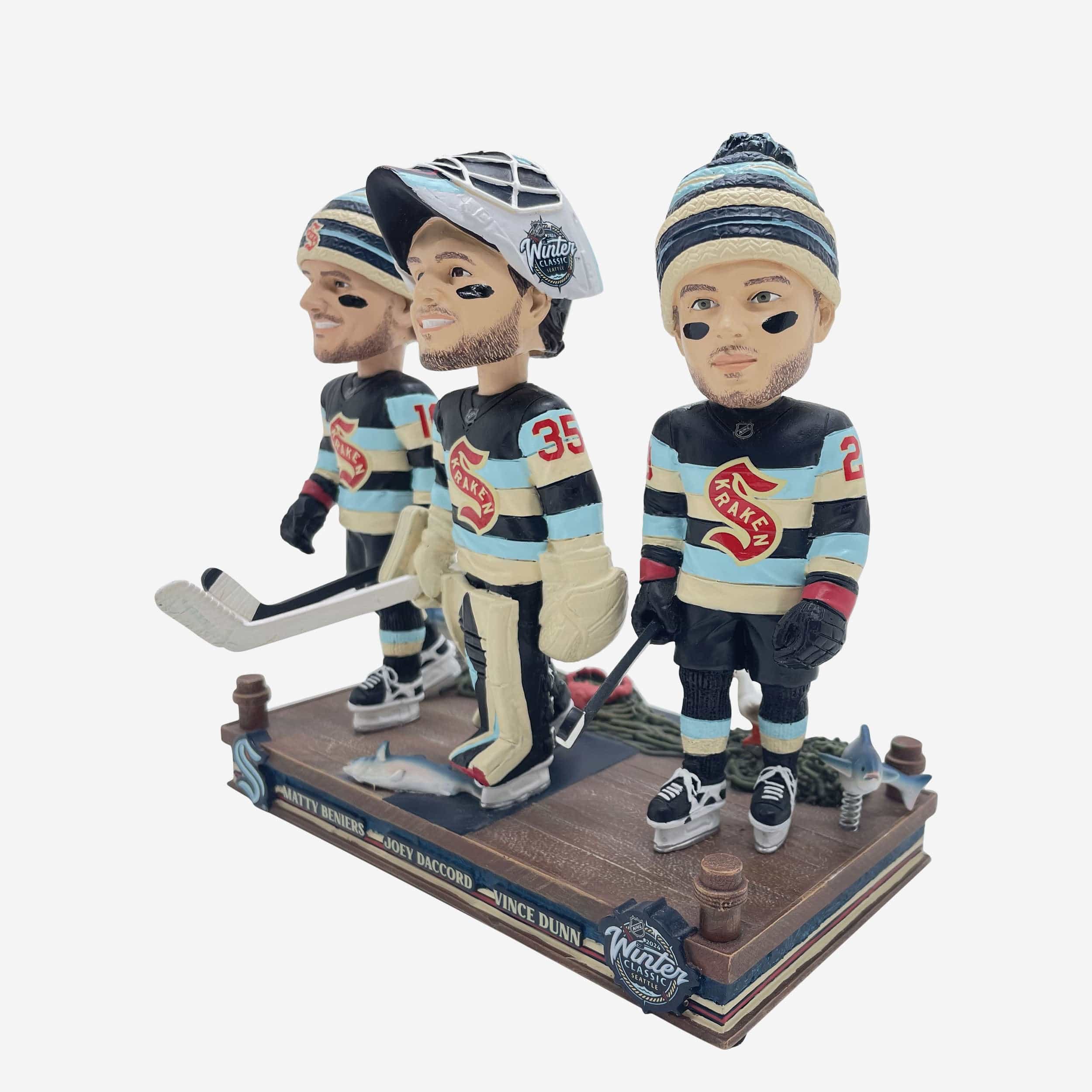 Seattle Kraken 2024 Winter Classic Fish Toss Entrance Mini Bobblehead Scene - Image 5