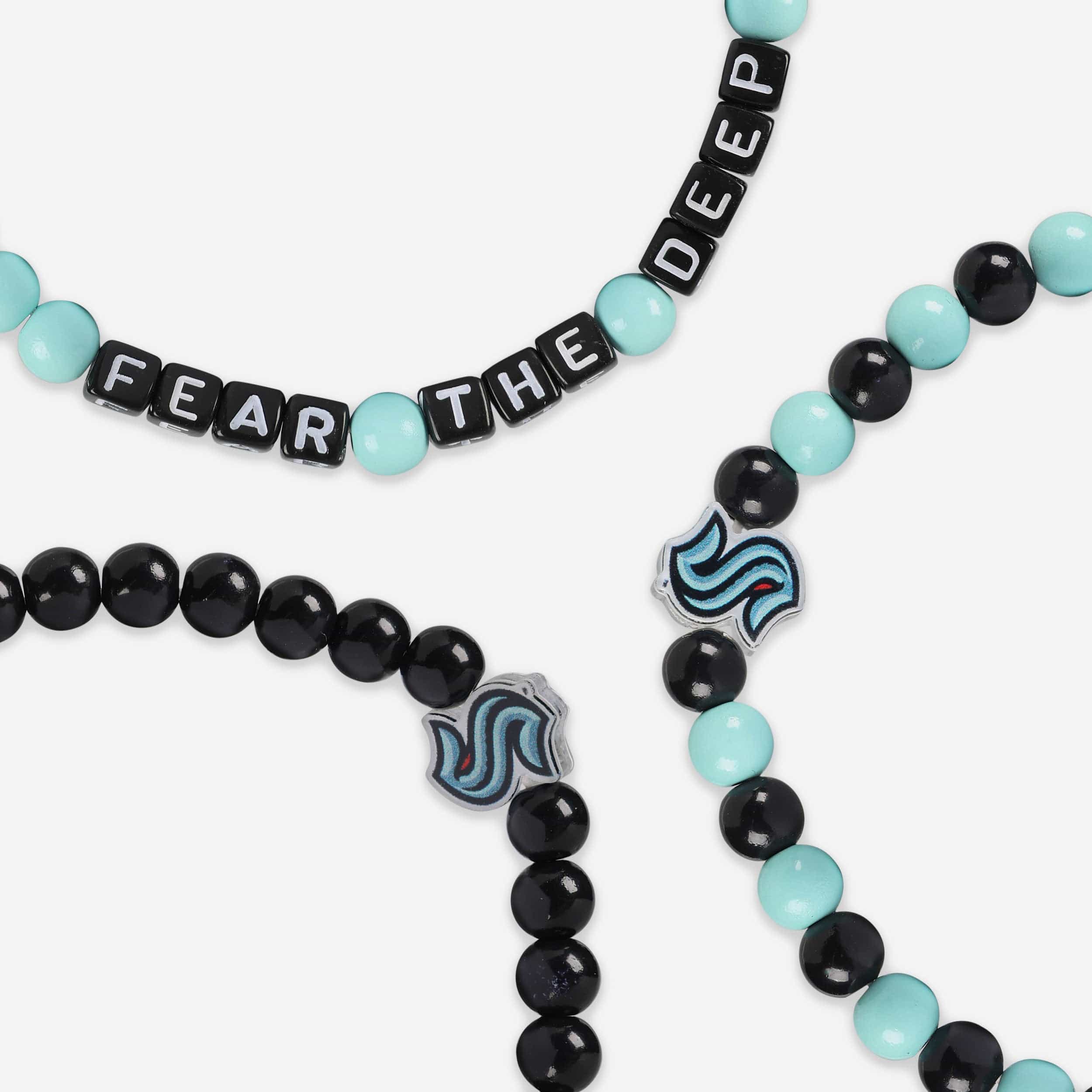 Seattle Kraken 3 Pack Beaded Friendship Bracelet - Image 2