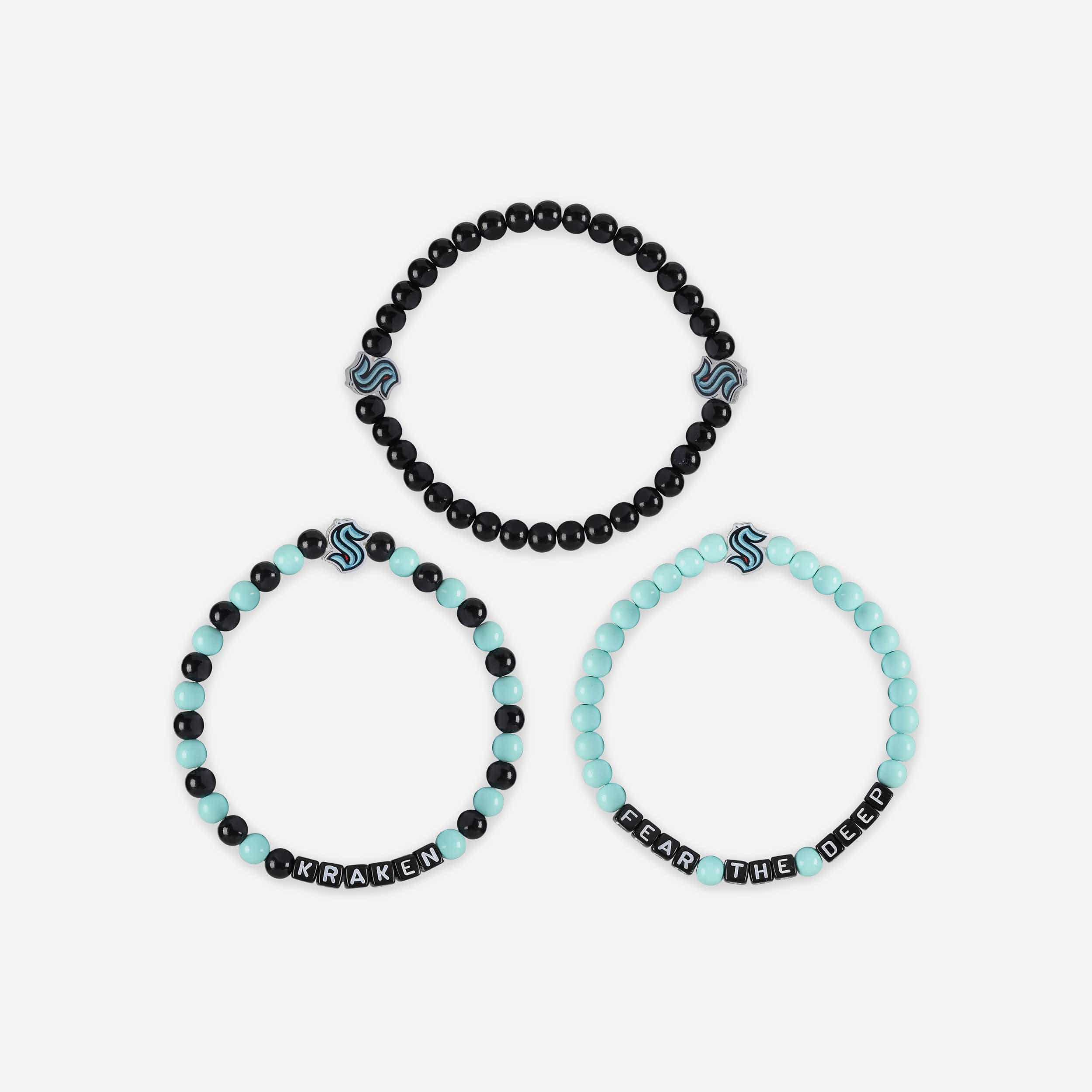 Seattle Kraken 3 Pack Beaded Friendship Bracelet - Image 3