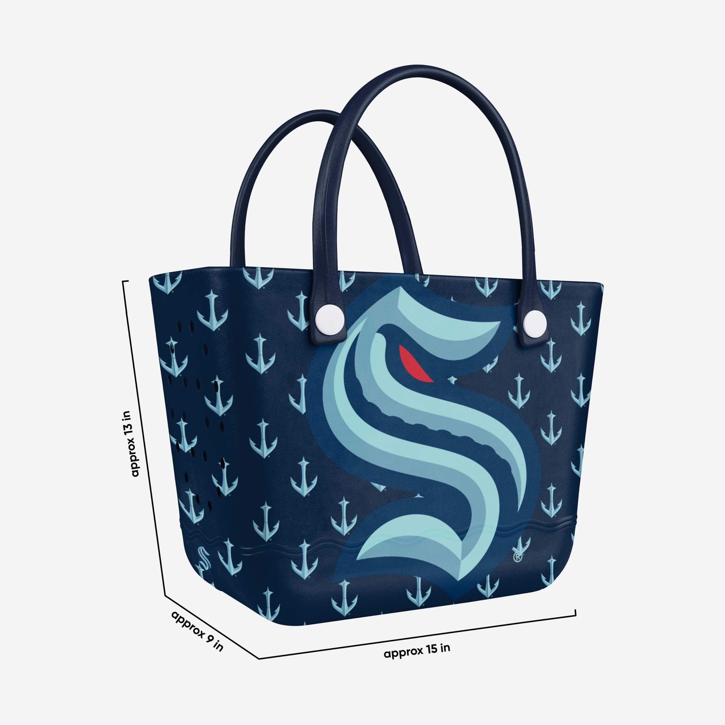 Seattle Kraken Big Logo Mini Print Tailgate Tote Bag - Image 3