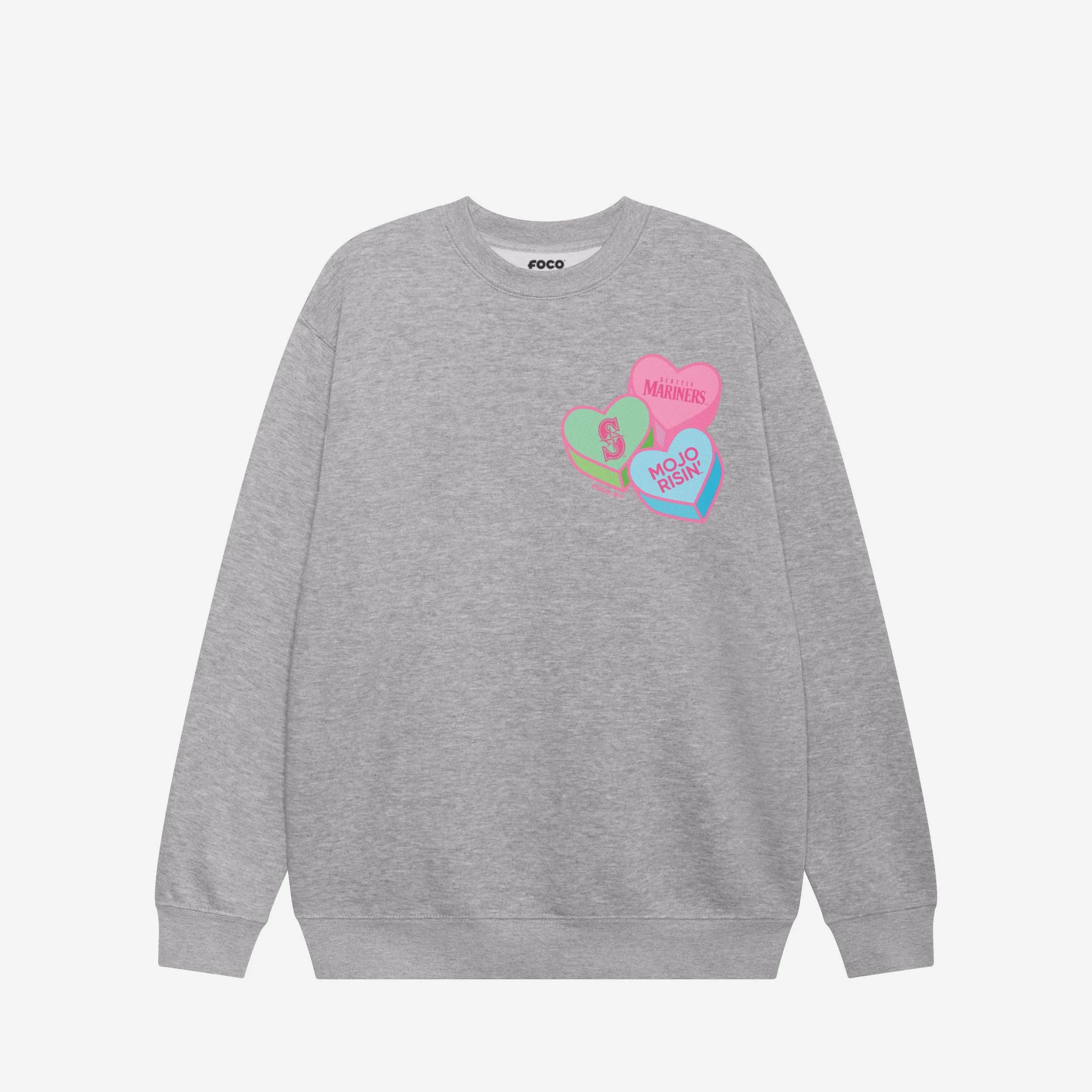 Seattle Mariners Candy Heart Crew Neck Sweatshirt - Image 3