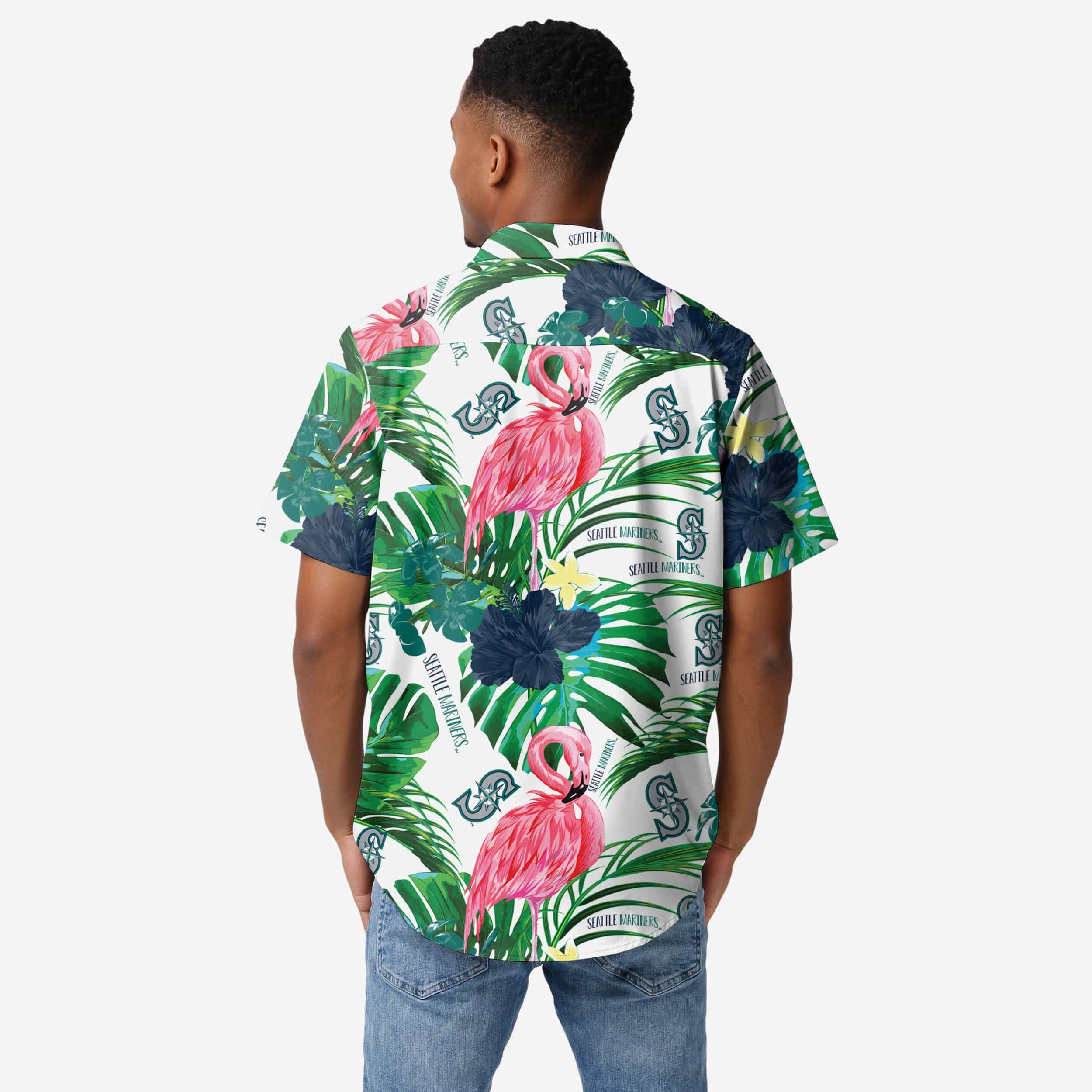 Seattle Mariners Flamingo Button Up Shirt - Image 2