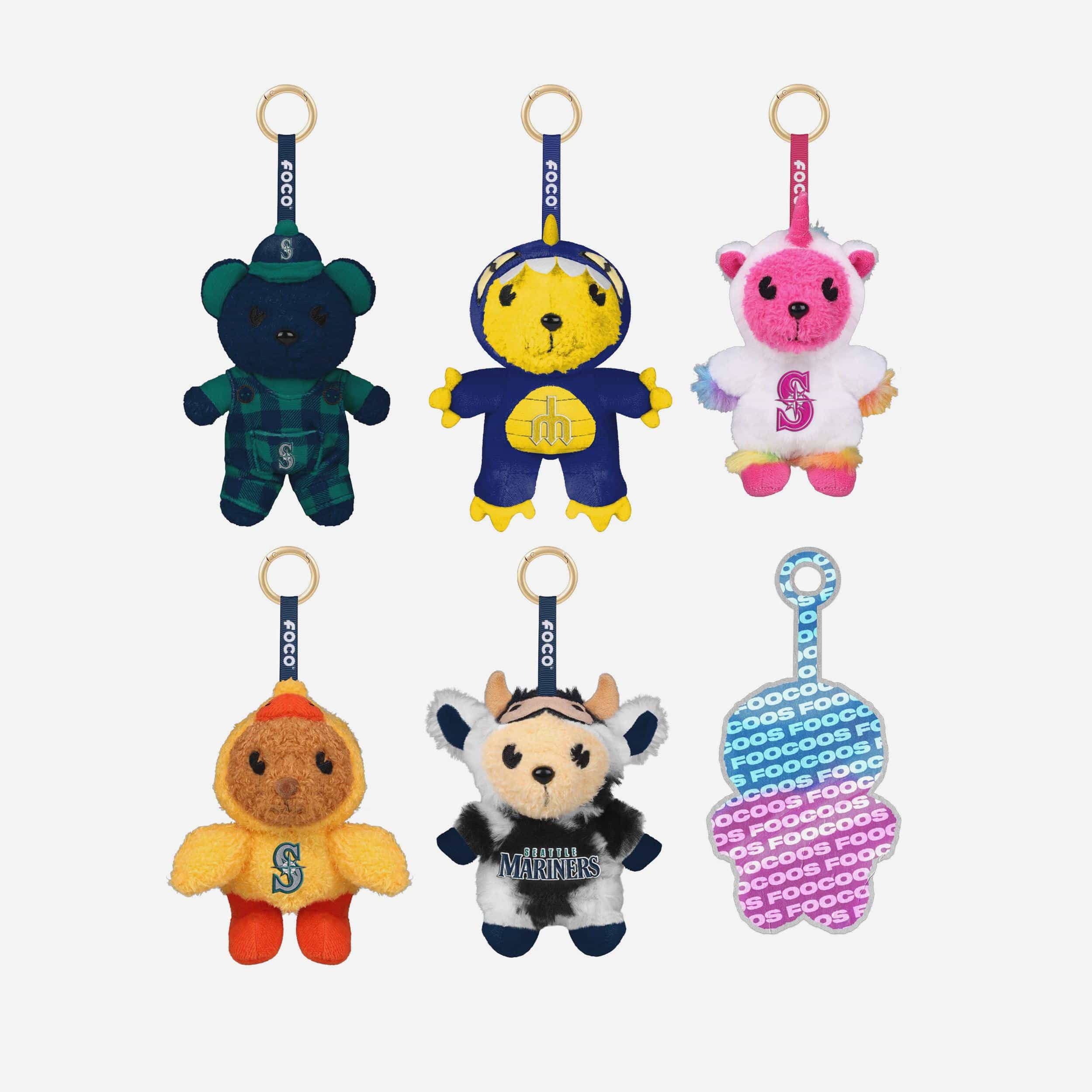 Seattle Mariners FOOCOOS Plush Bag Charm Keychain Blind Box Series 1