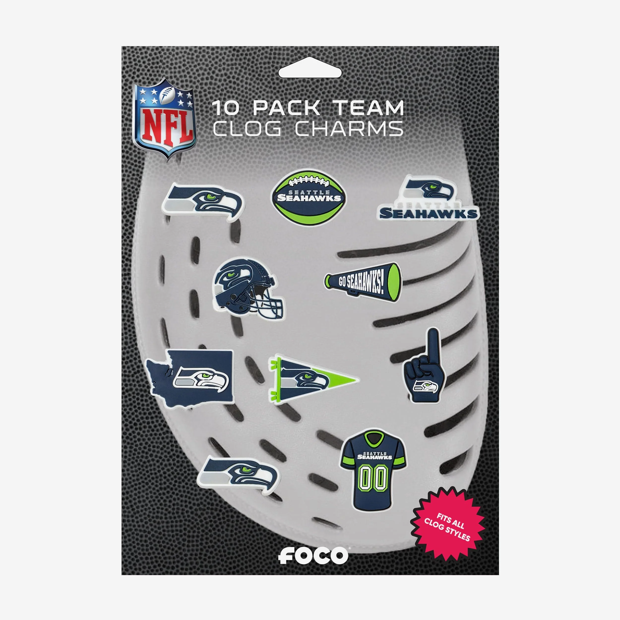 Seattle Seahawks 10 Pack Team Clog Charms - Image 5
