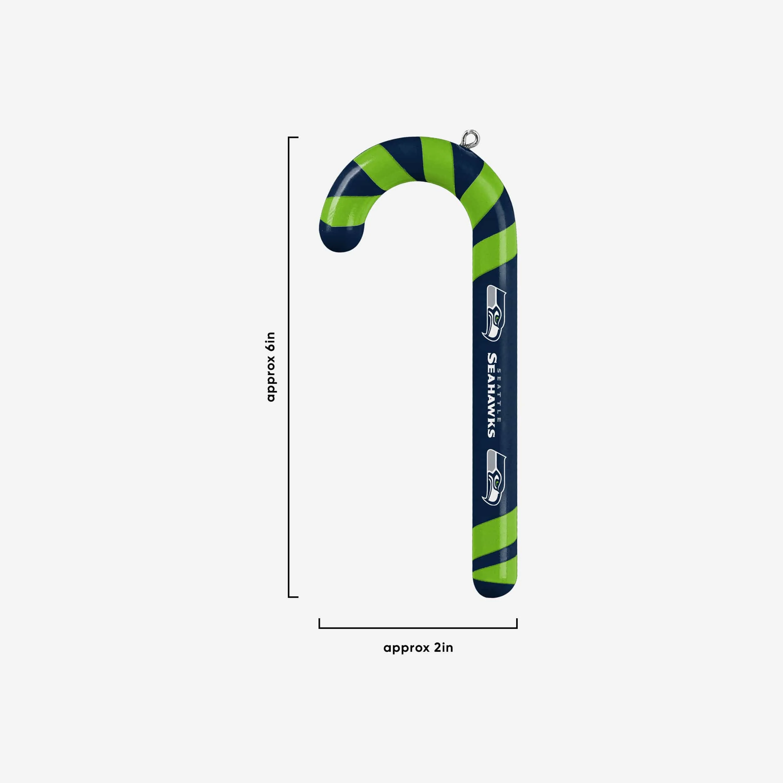 Seattle Seahawks 12 Pack Candy Cane Ornament Set - Image 2