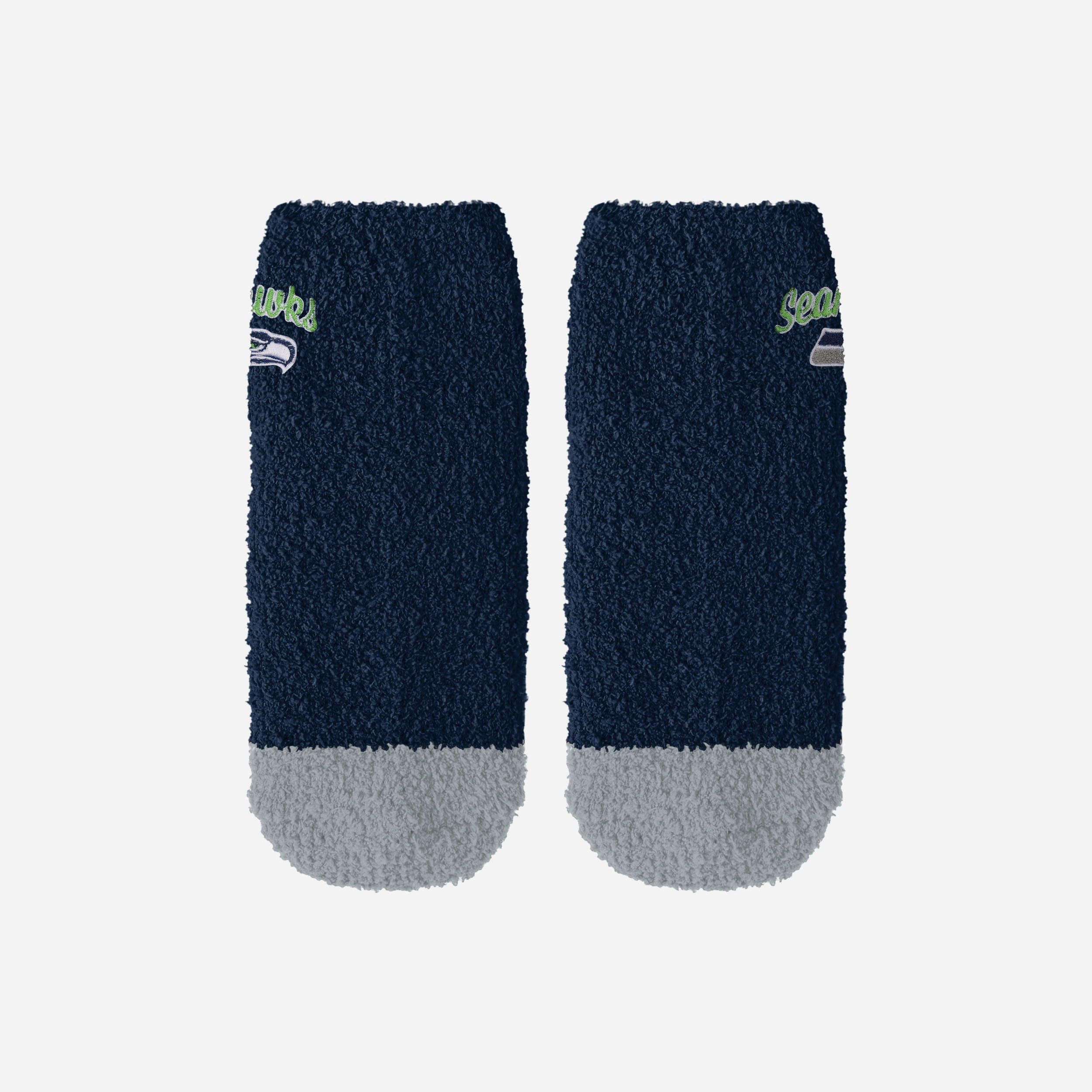 Seattle Seahawks 2 Pack Womens Script Logo Fuzzy Ankle Socks - Image 4