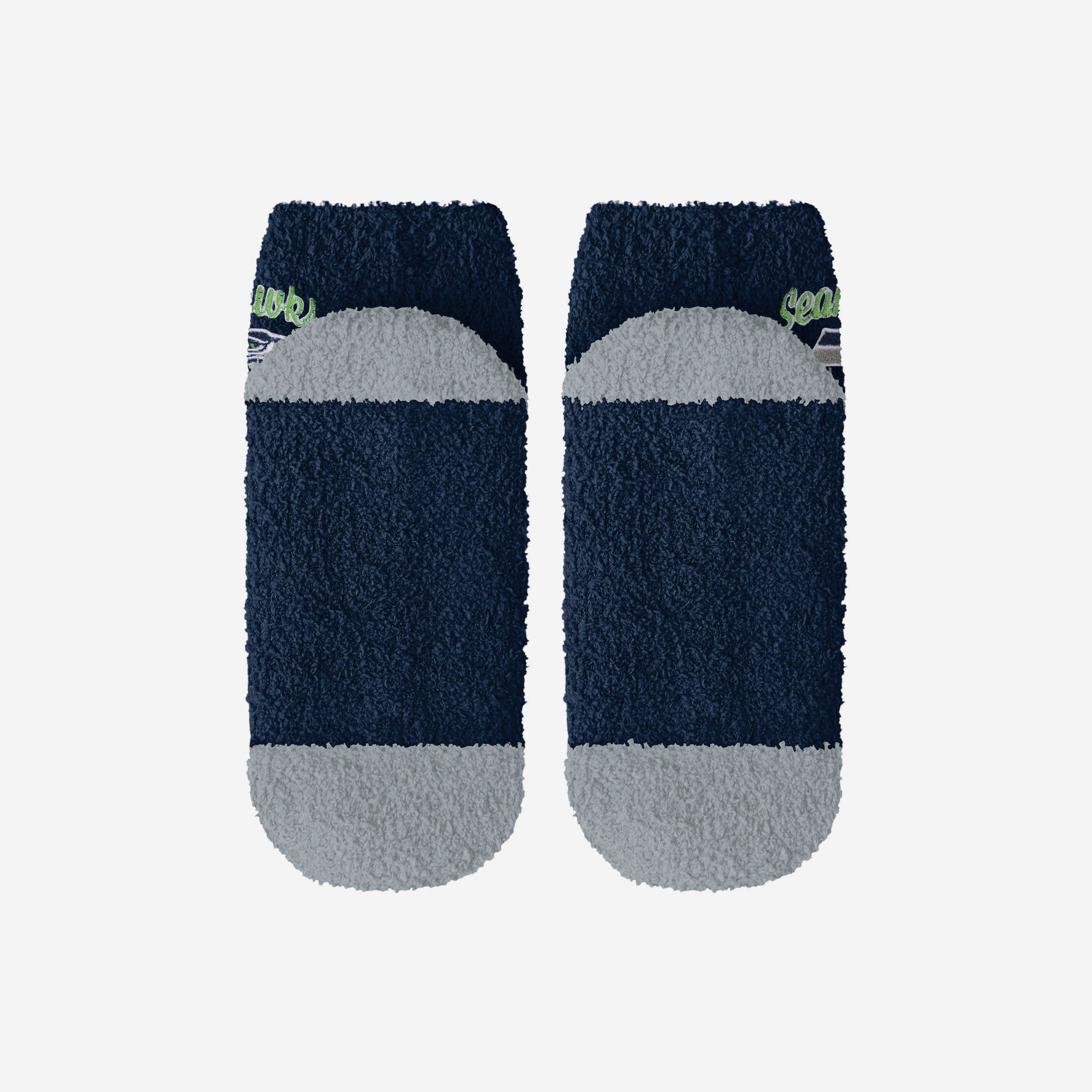 Seattle Seahawks 2 Pack Womens Script Logo Fuzzy Ankle Socks - Image 5