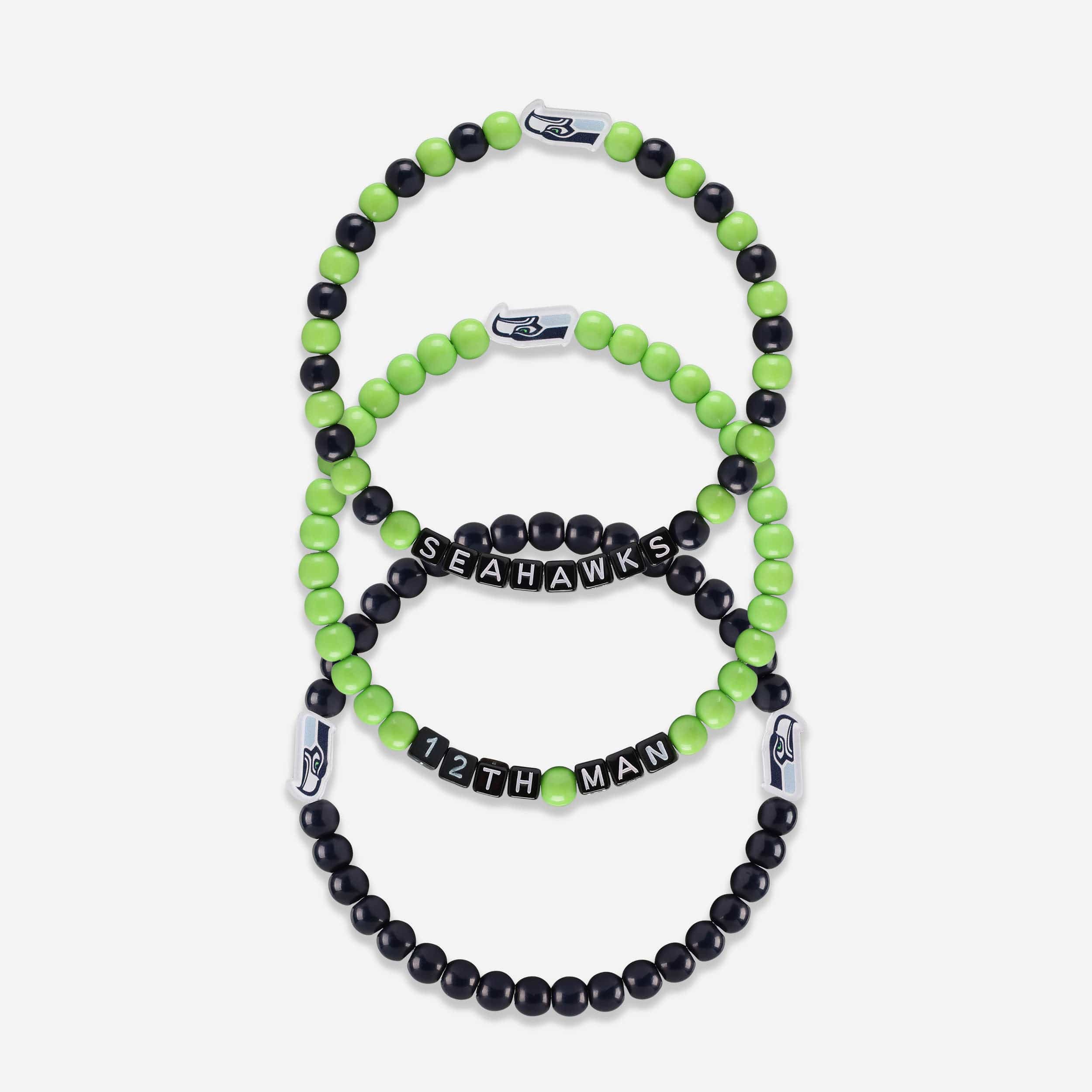 Seattle Seahawks 3 Pack Beaded Friendship Bracelet