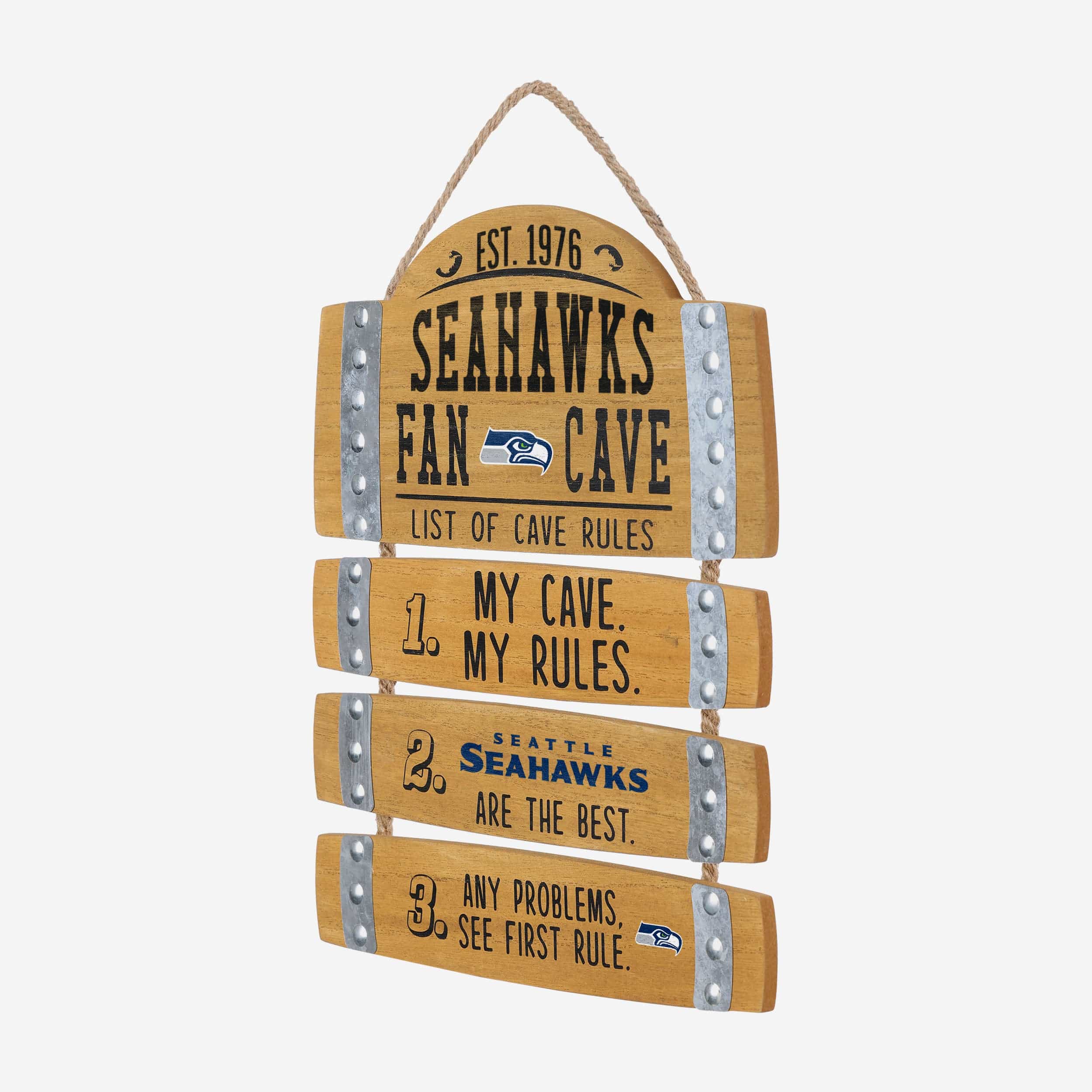 Seattle Seahawks Barrel Slat Mancave Sign - Image 2