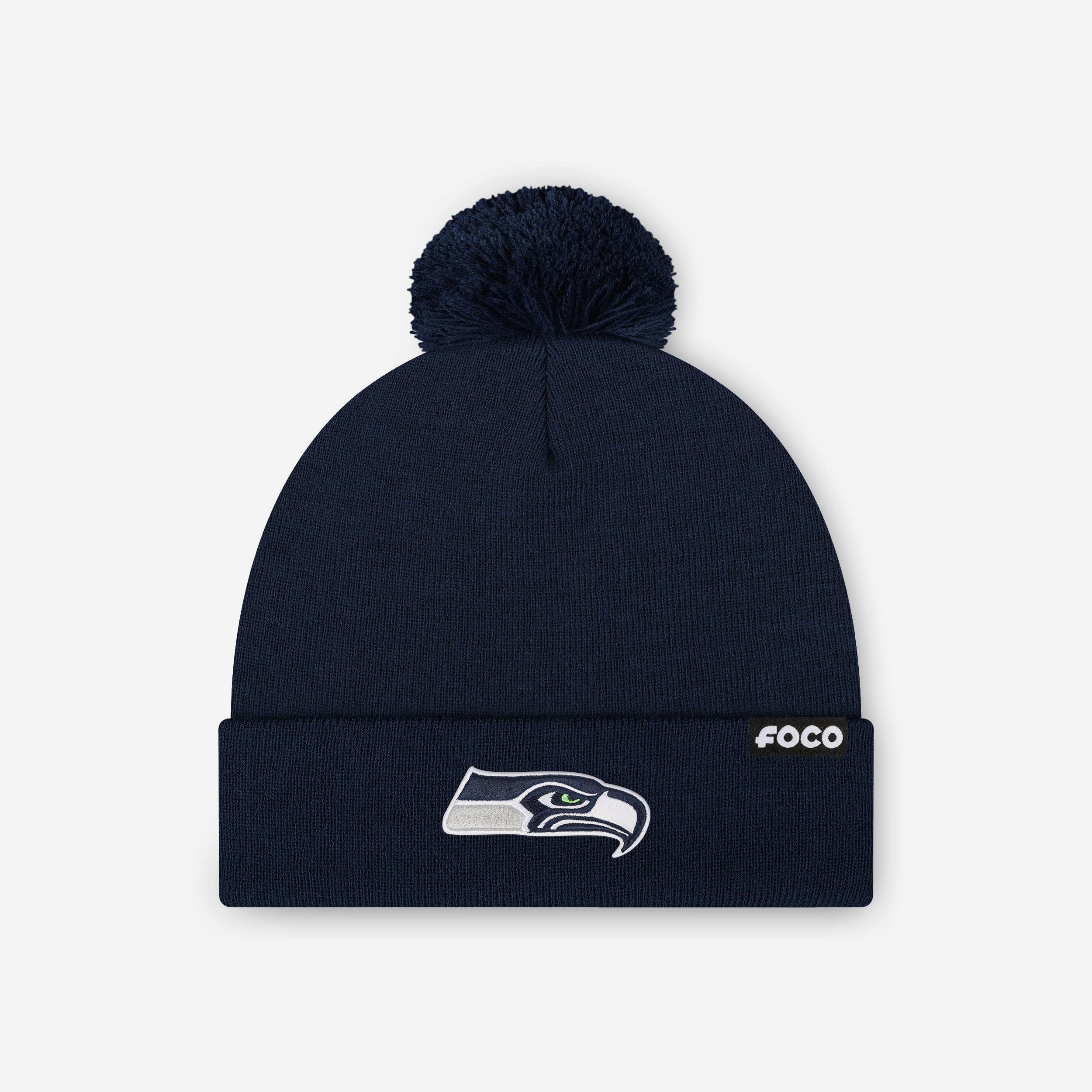 Seattle Seahawks Basic Primary Logo Pom Beanie
