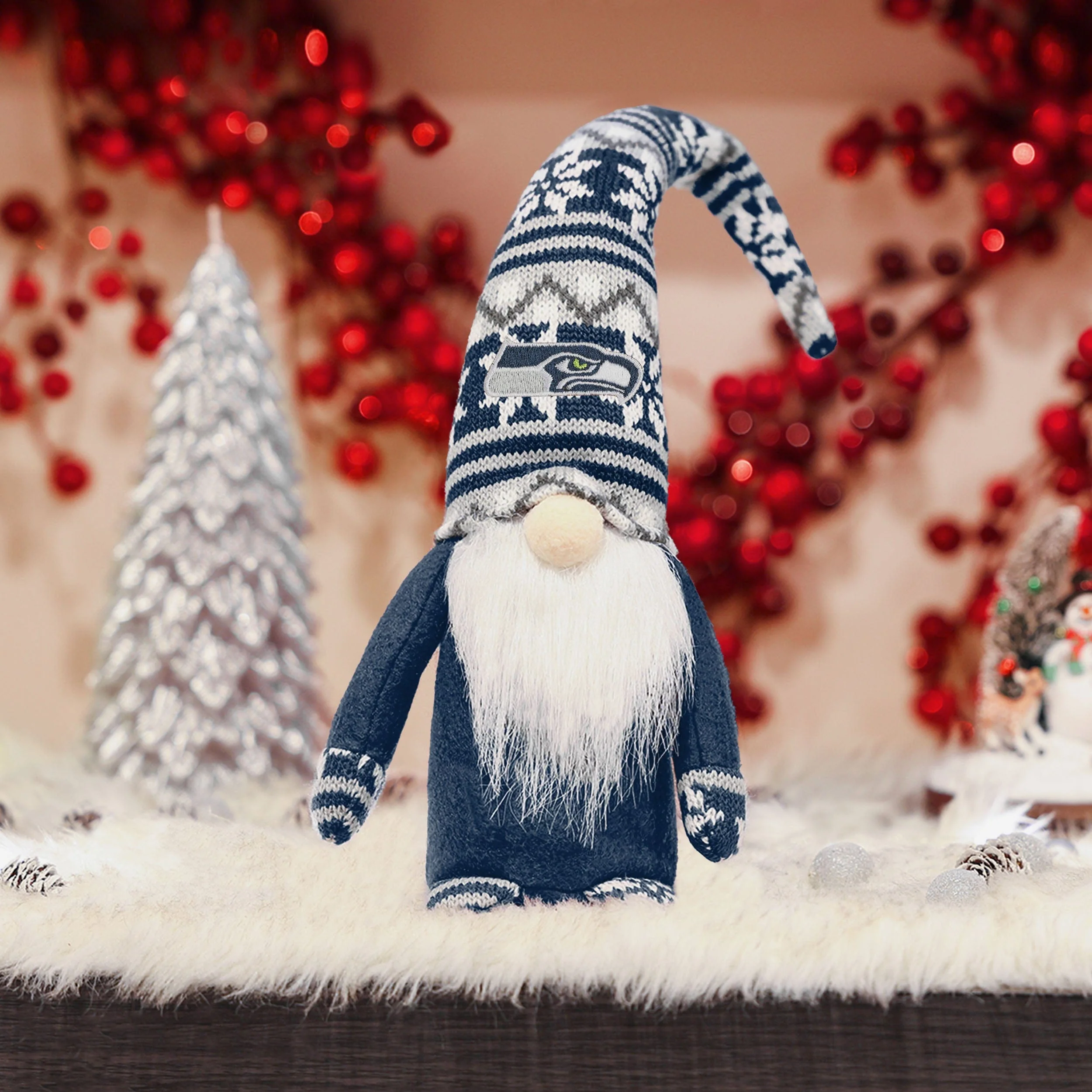 Seattle Seahawks Bent Hat Plush Gnome - Image 2
