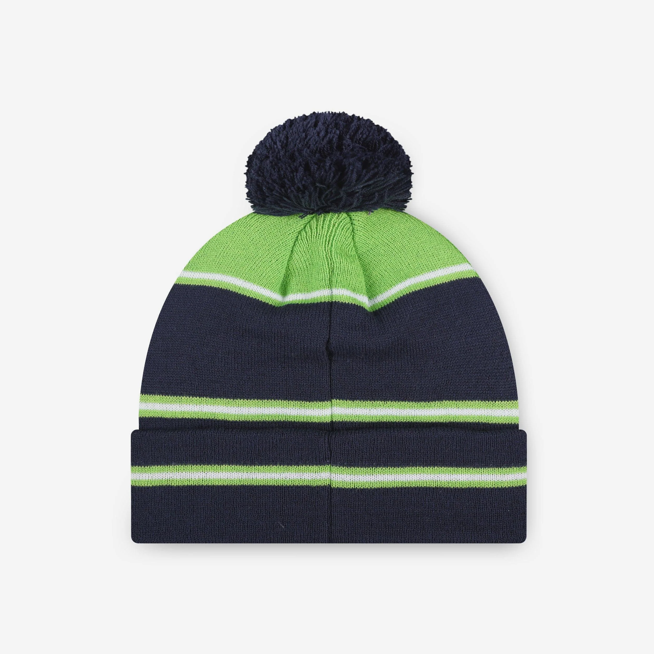 Seattle Seahawks Big Wordmark Stripe Pom Beanie - Image 2