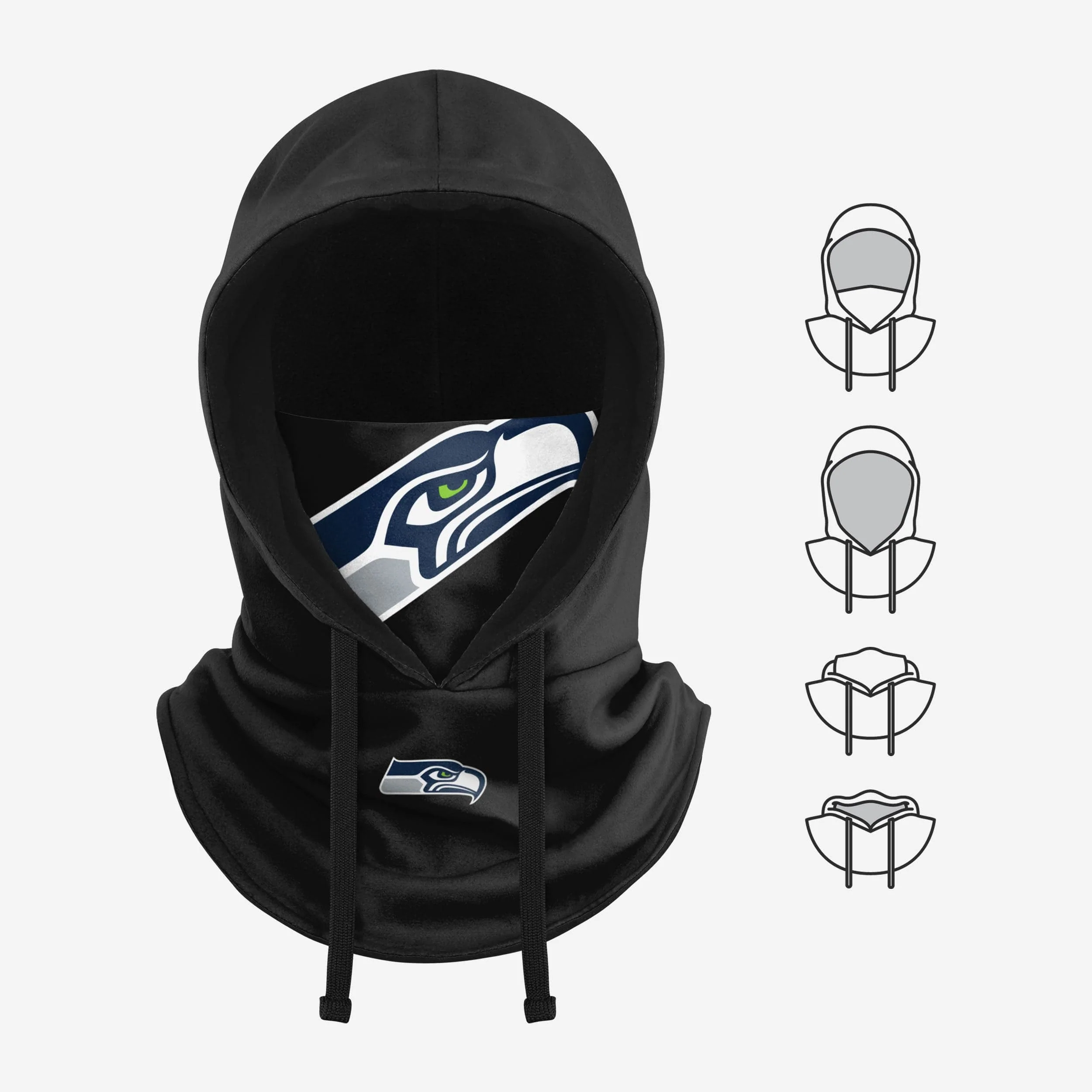 Seattle Seahawks Black Drawstring Hooded Gaiter - Image 5
