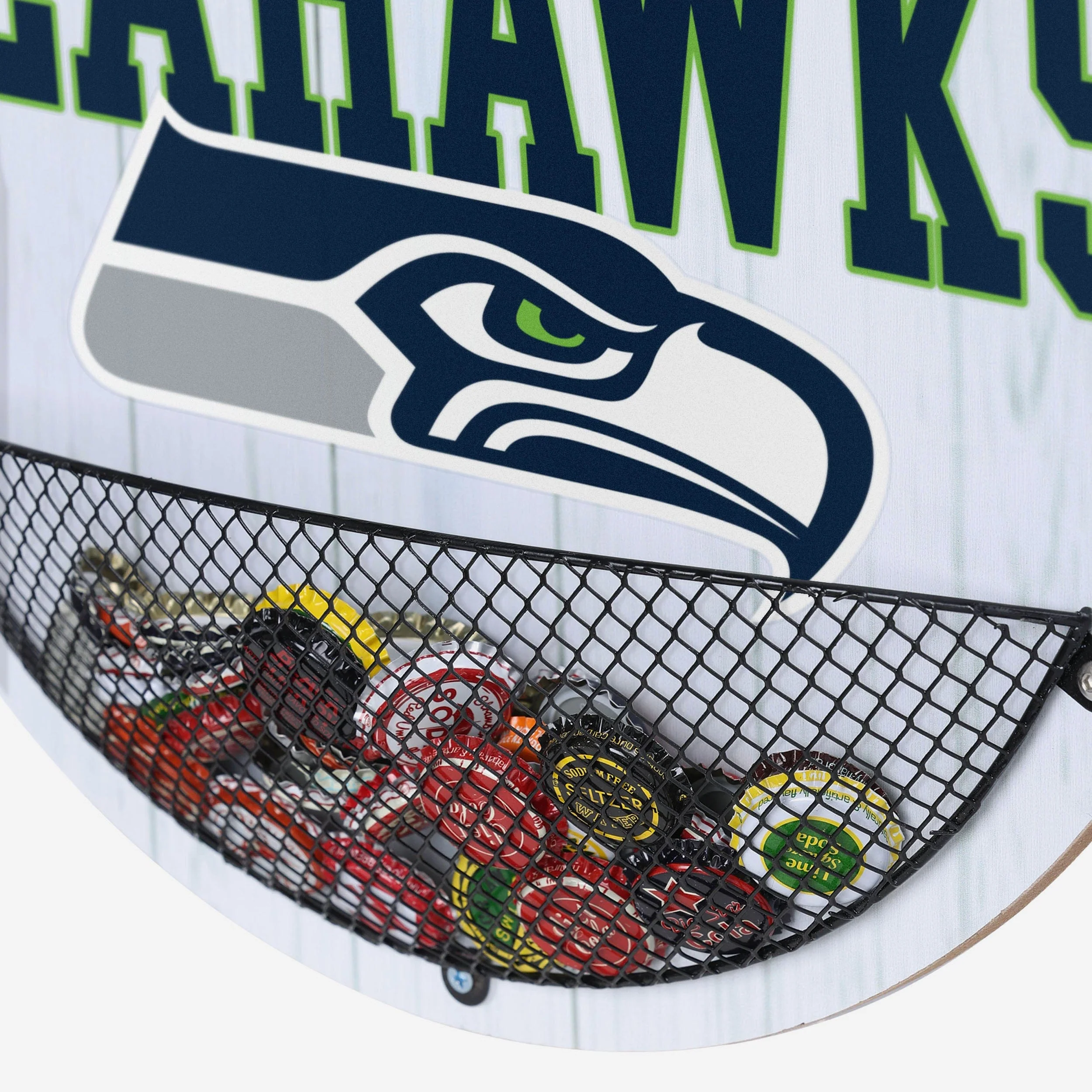 Seattle Seahawks Bottle Opener Cap Catcher Wall Sign - Image 4