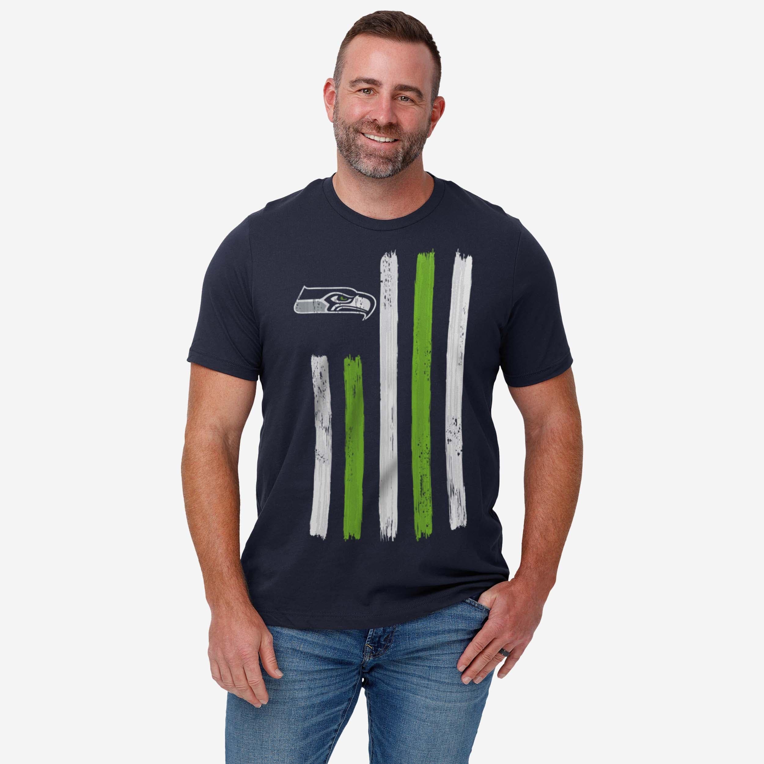 Seattle Seahawks Brushstroke Flag T-Shirt - Image 2