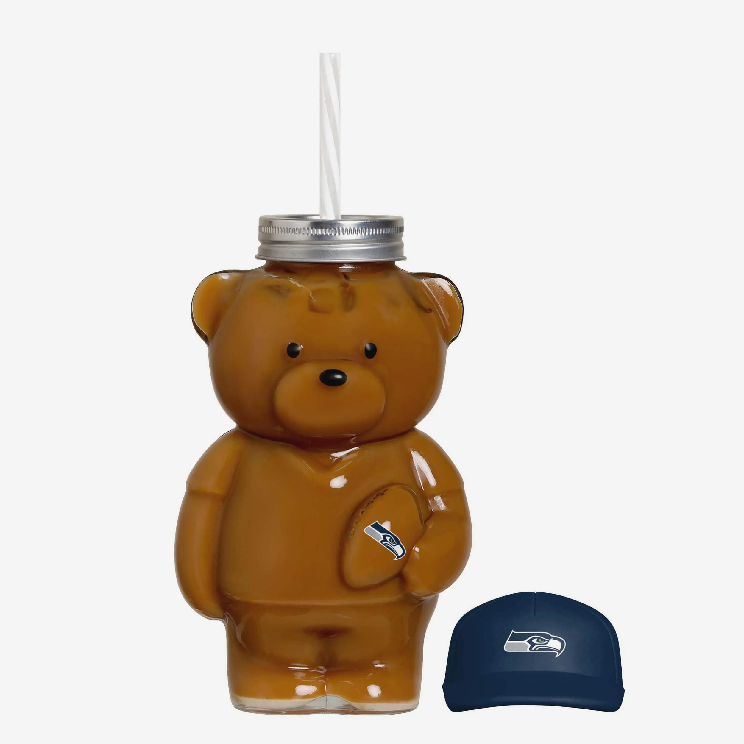 Seattle Seahawks Glass Bear Tumbler - Image 3