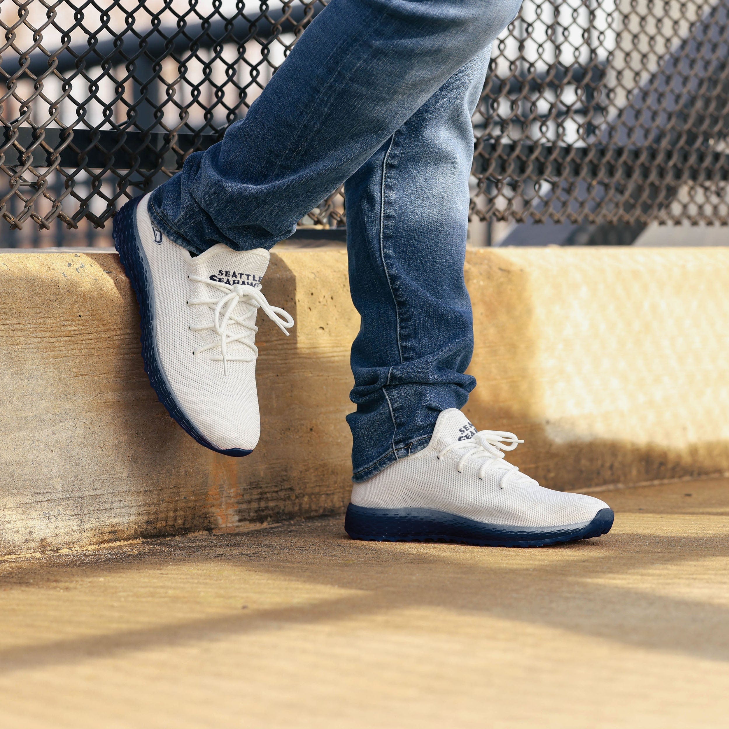 Seattle Seahawks Gradient Midsole White Sneakers - Image 3