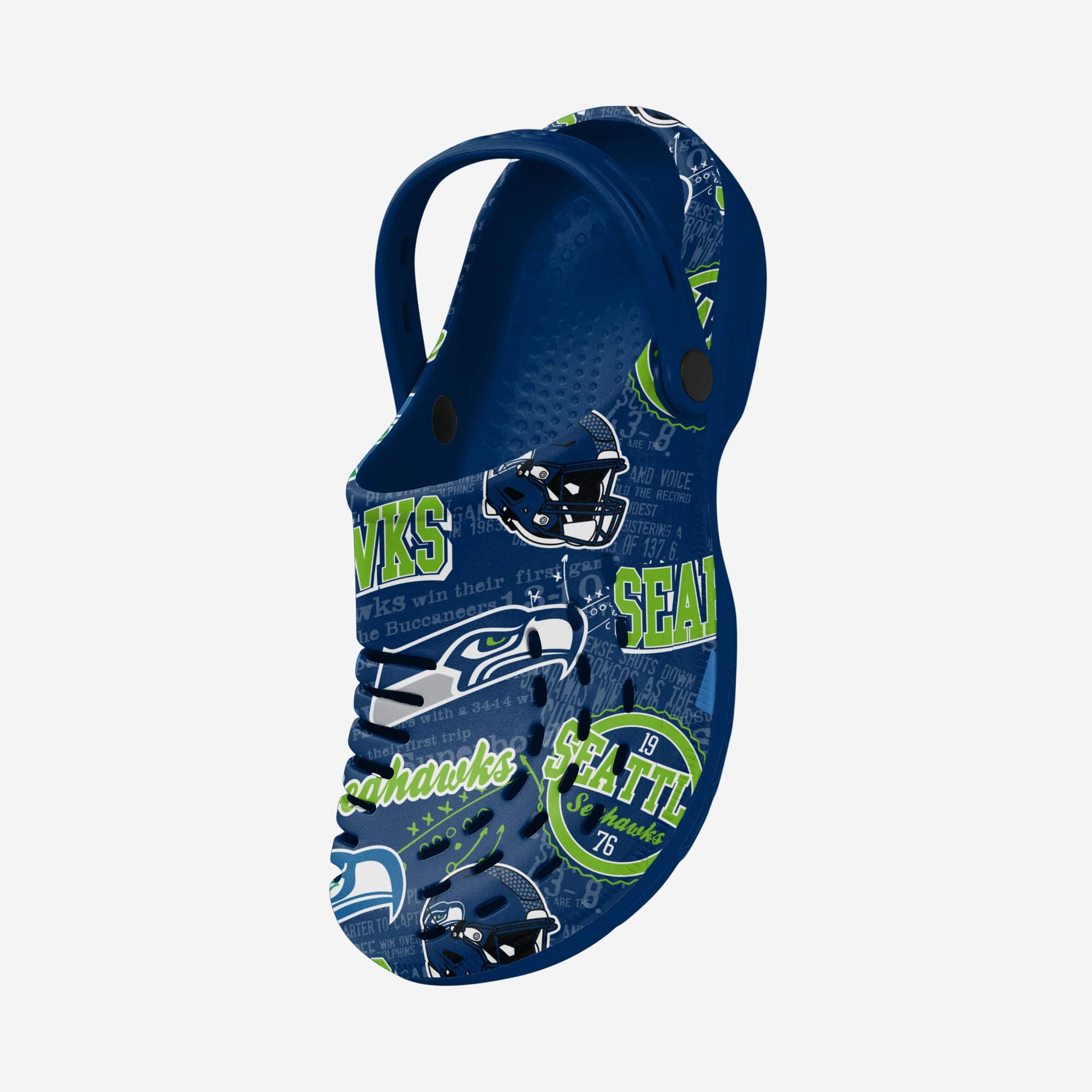 Seattle Seahawks Historic Print Clog With Strap - Image 2