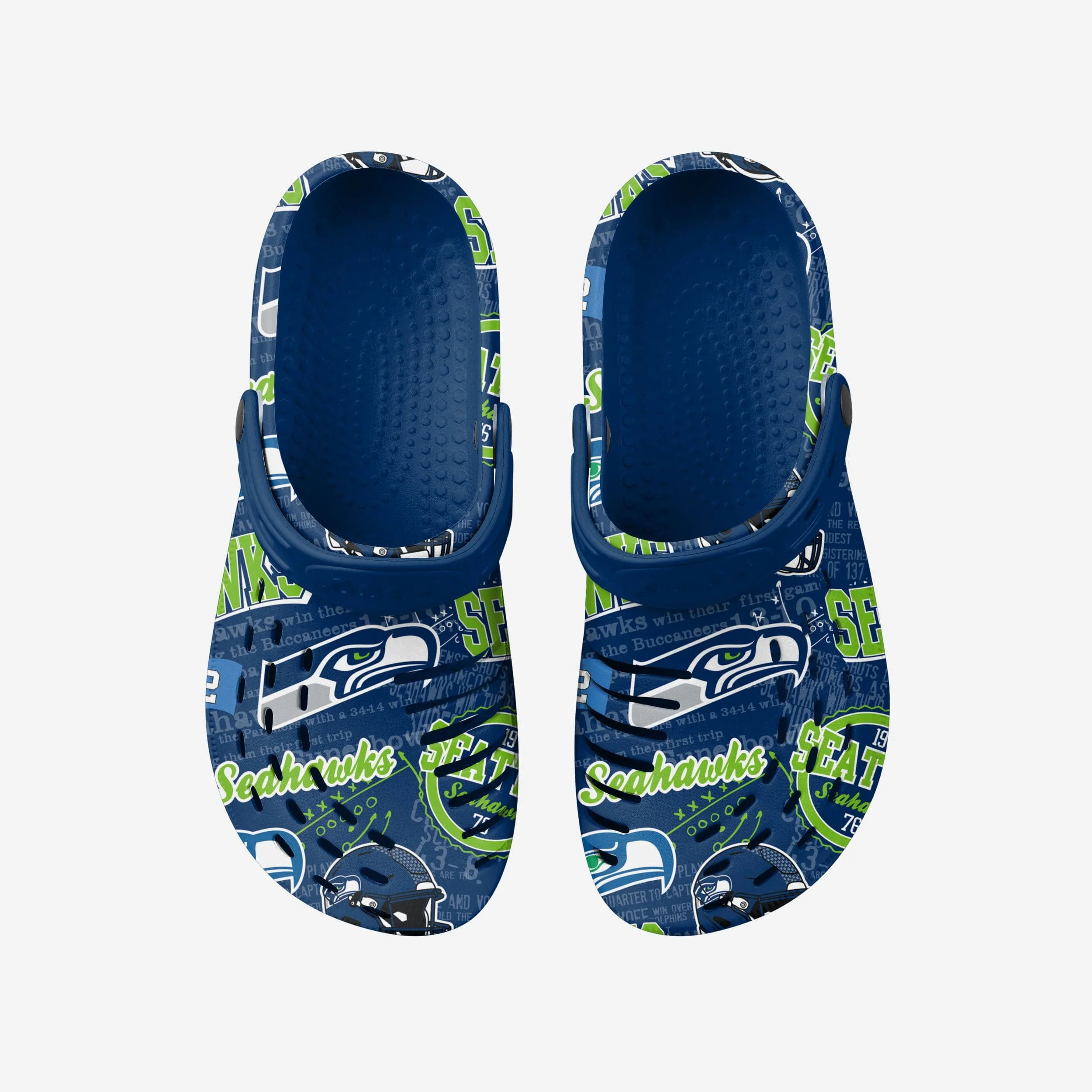 Seattle Seahawks Historic Print Clog With Strap - Image 4