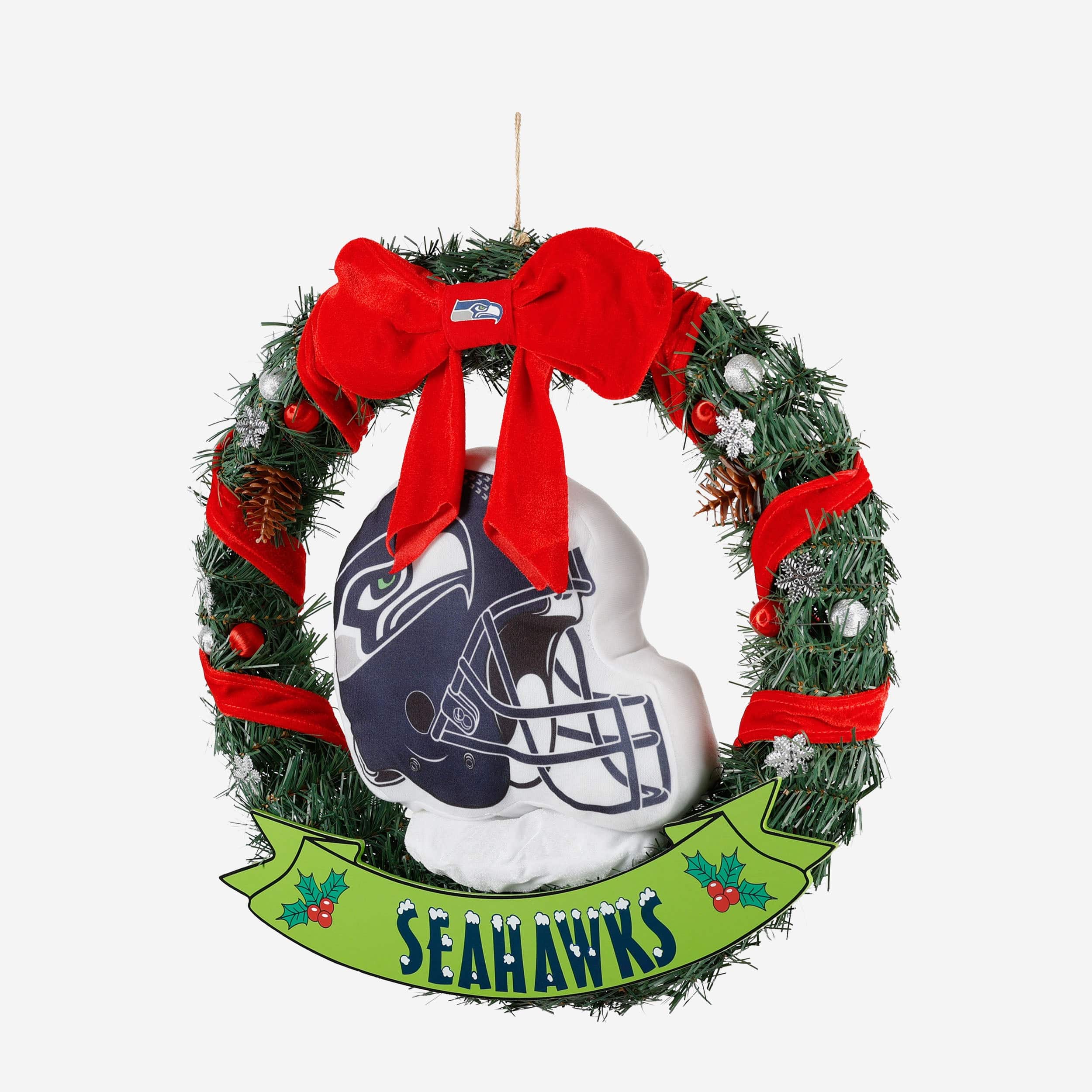 Seattle Seahawks Holiday Helmet Door Wreath - Image 3