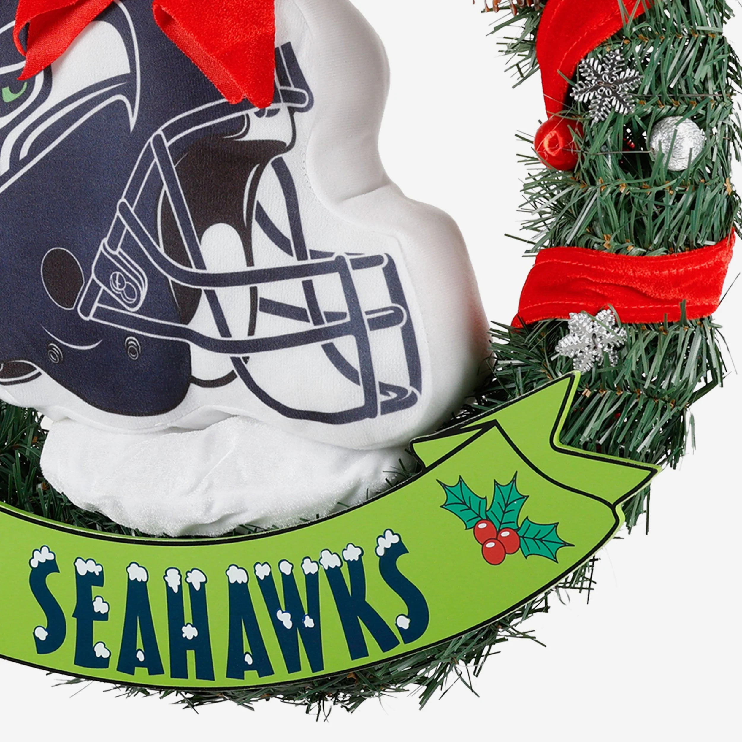 Seattle Seahawks Holiday Helmet Door Wreath - Image 4