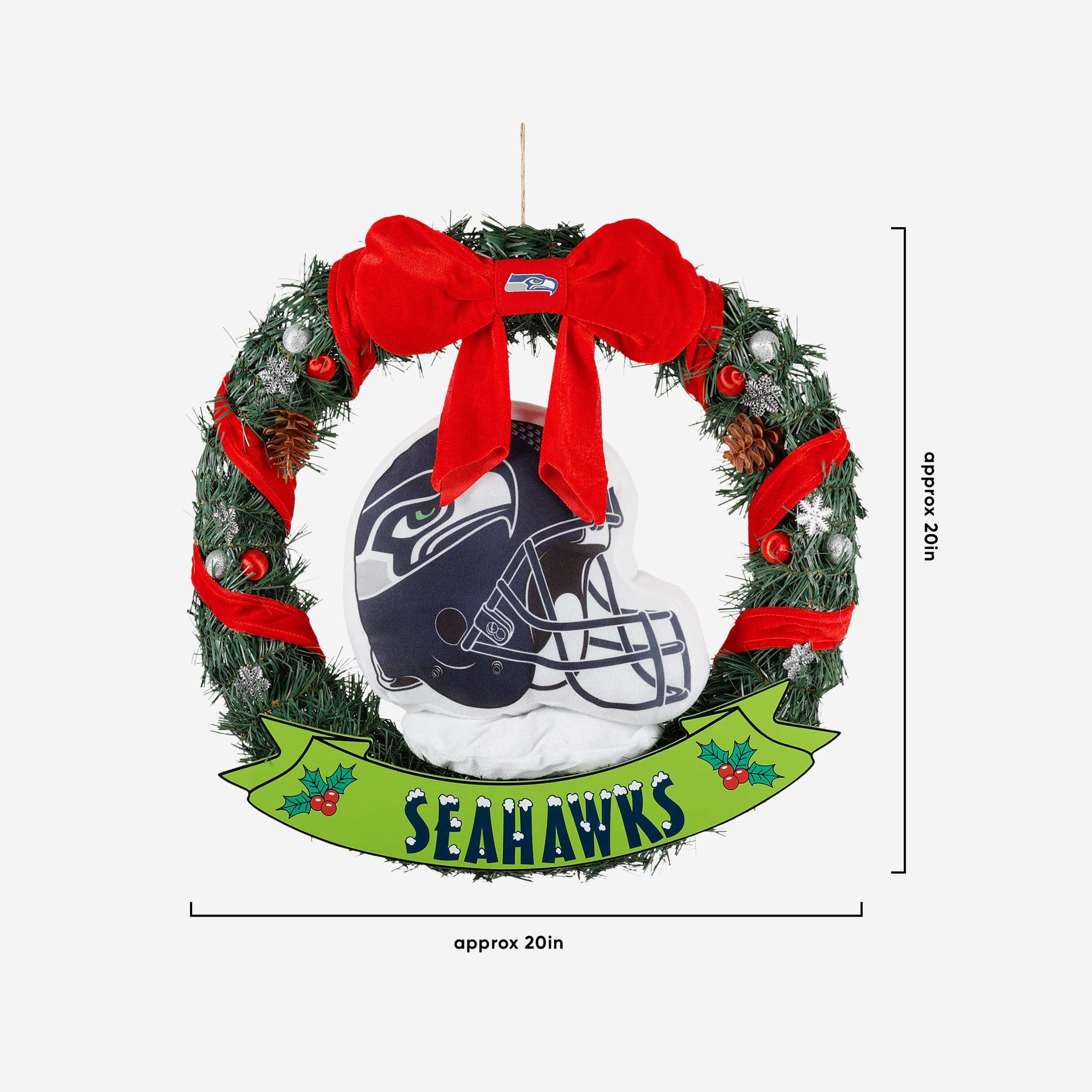 Seattle Seahawks Holiday Helmet Door Wreath - Image 5