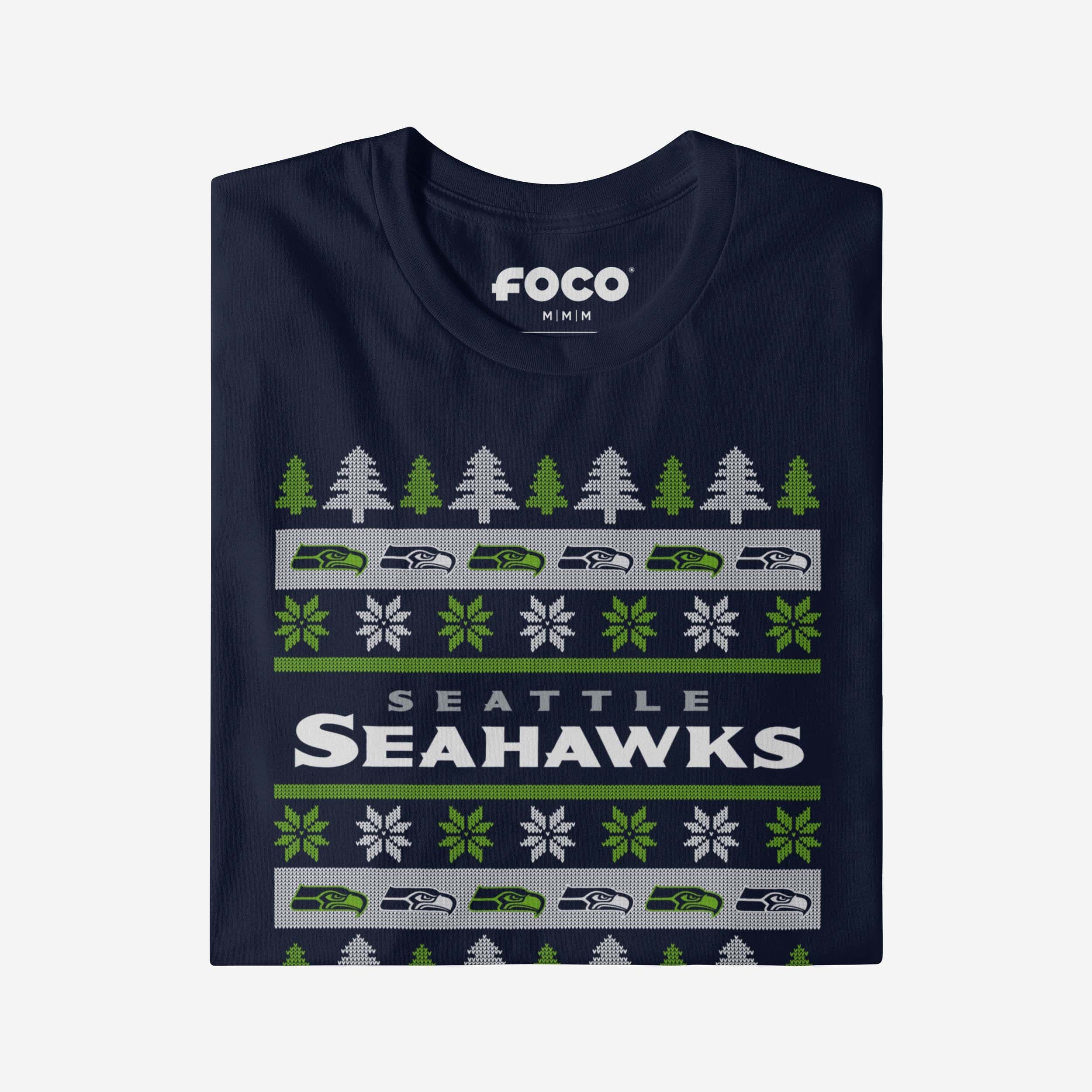 Seattle Seahawks Holiday Sweater T-Shirt - Image 4