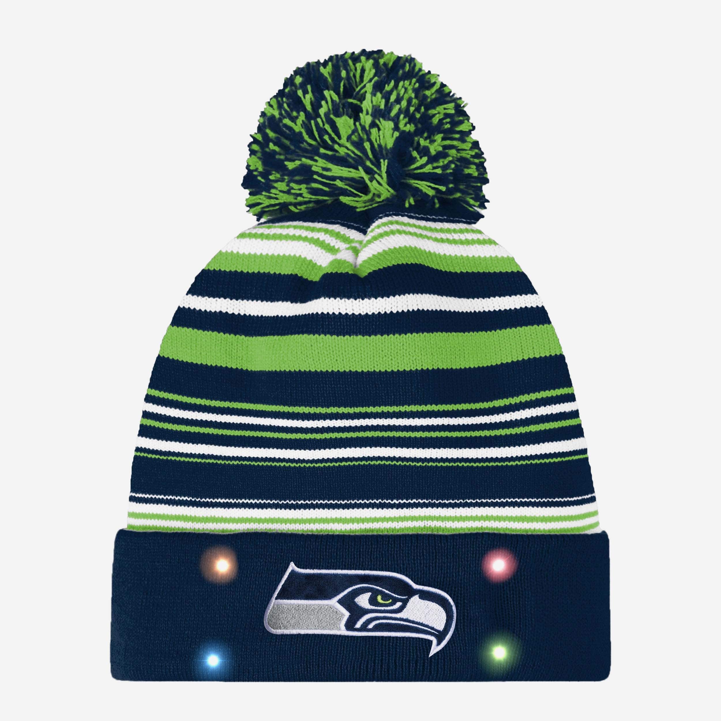 Seattle Seahawks Horizontal Stripe Light Up Beanie - Image 2