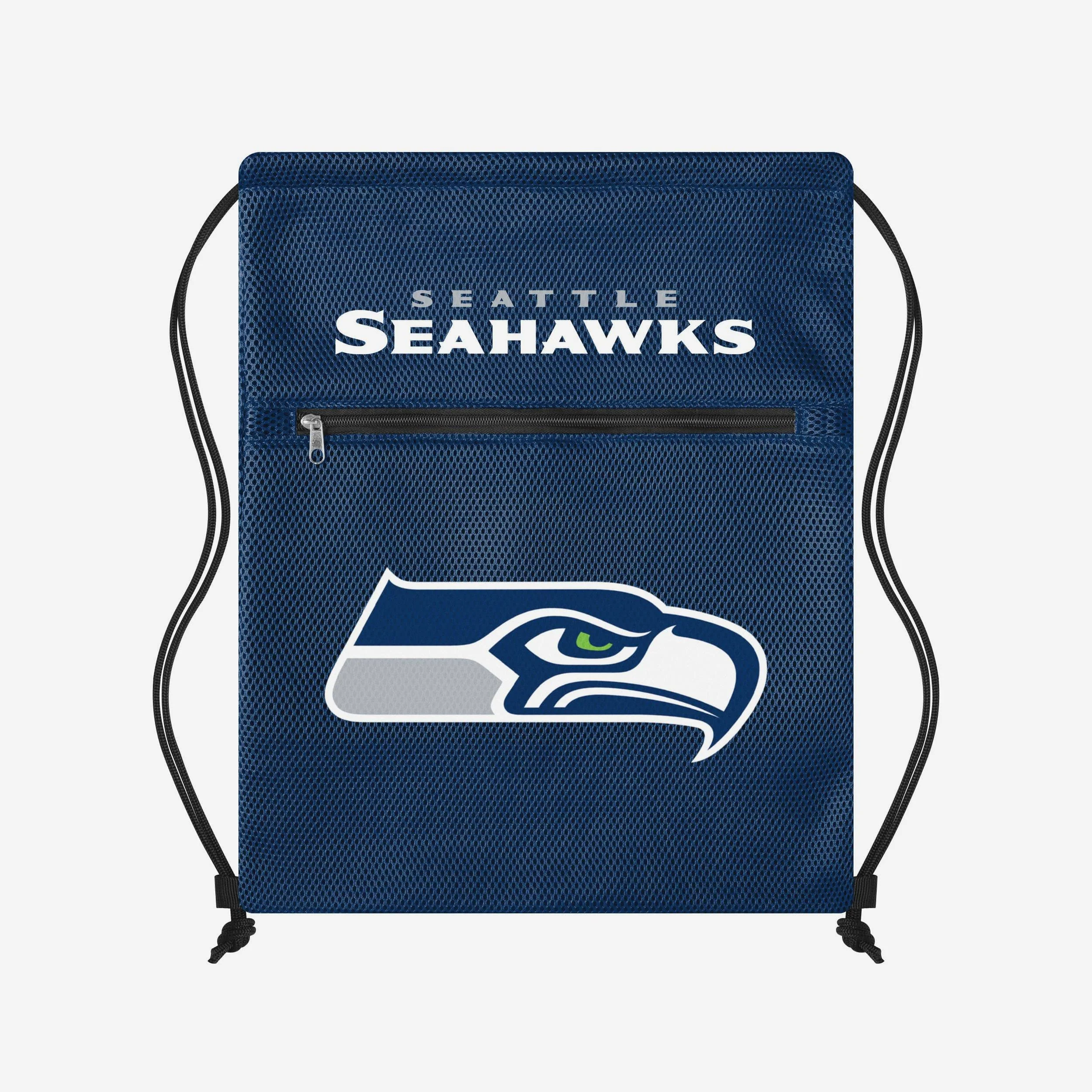 Seattle Seahawks Mesh Pocket Drawstring Backpack - Image 2