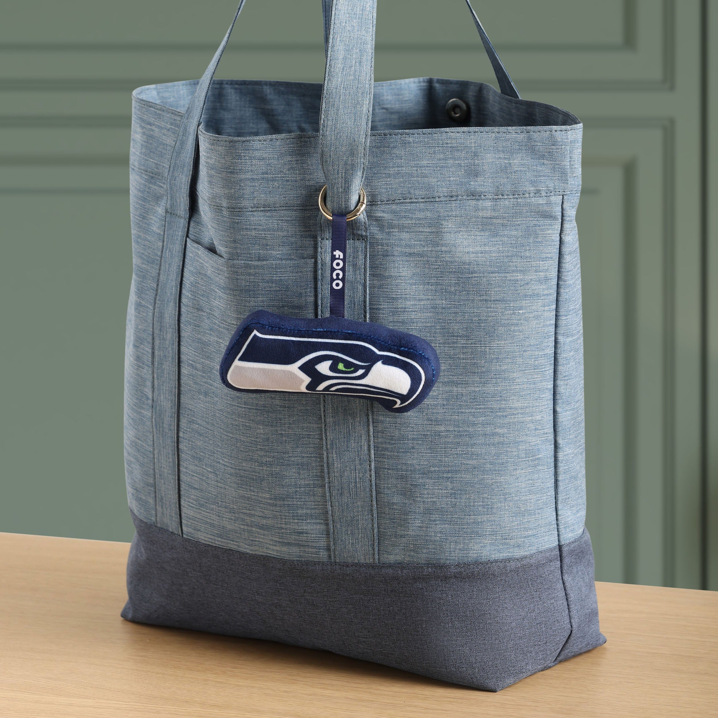 Seattle Seahawks Plush Team Logo Bag Charm Keychain - Image 2